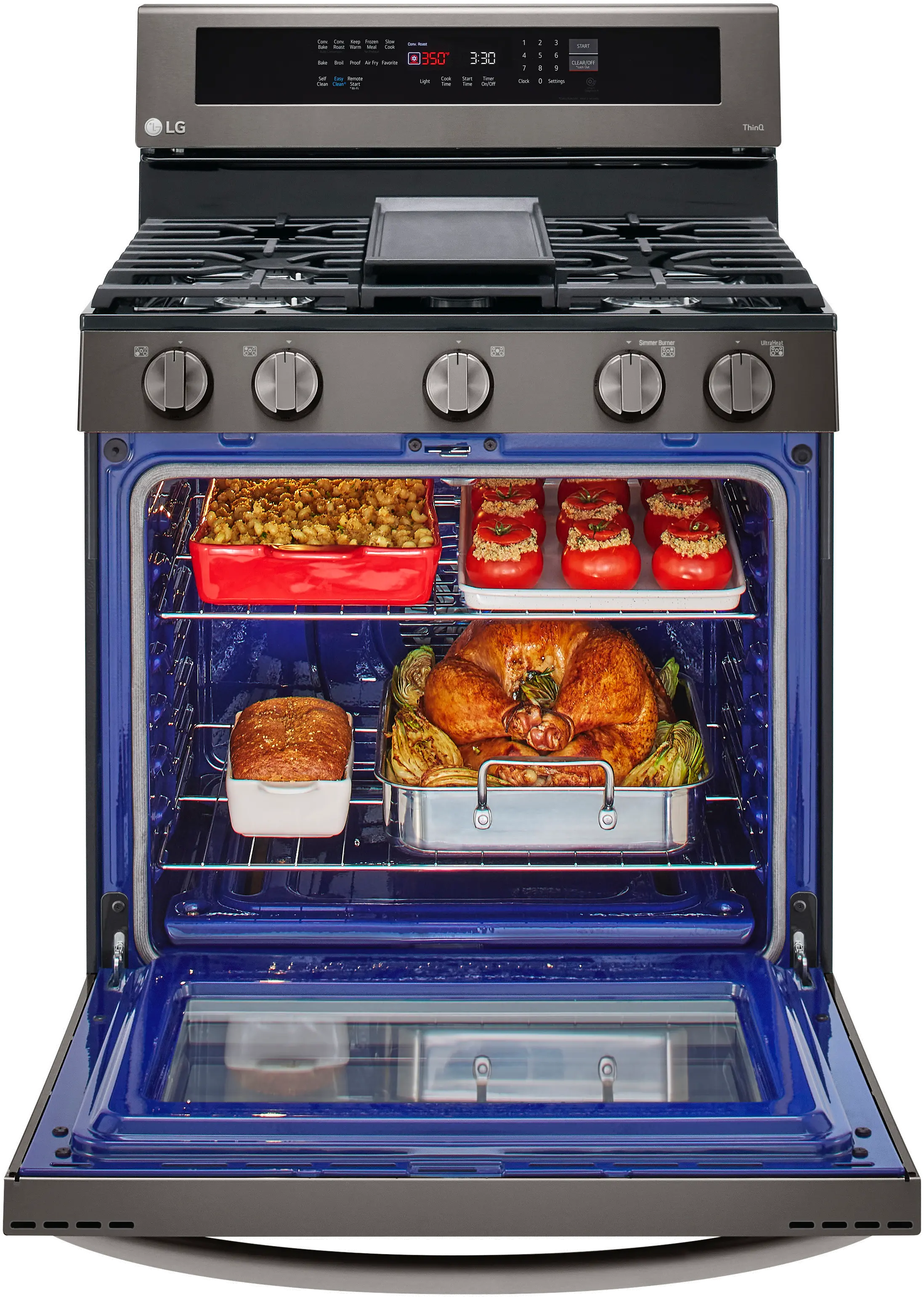 LRGL5825D LG 5.8 cu ft Gas Range with InstaView - Black Stainless Steel-5