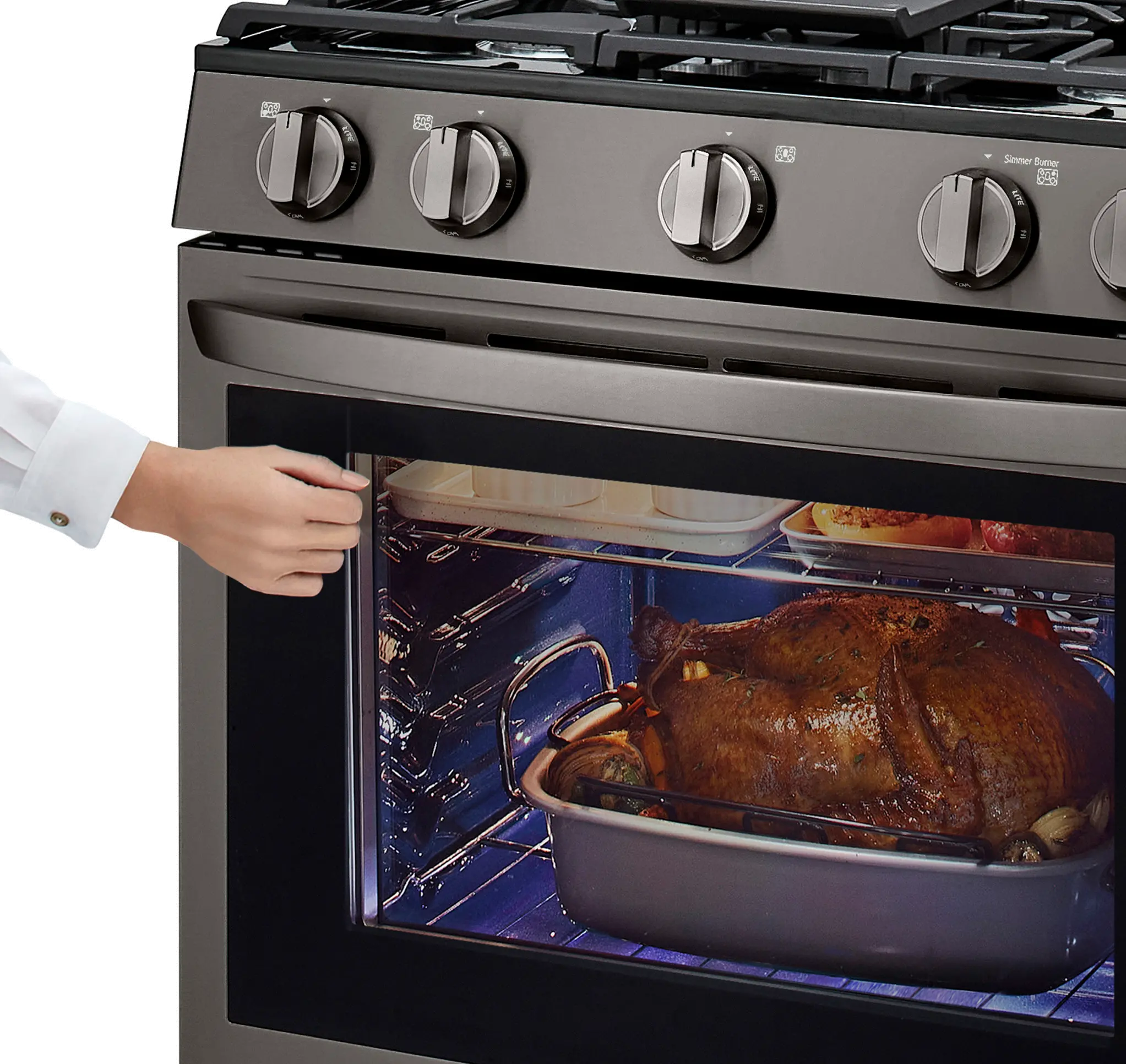 LRGL5825D LG 5.8 cu ft Gas Range with InstaView - Black Stainless Steel-7