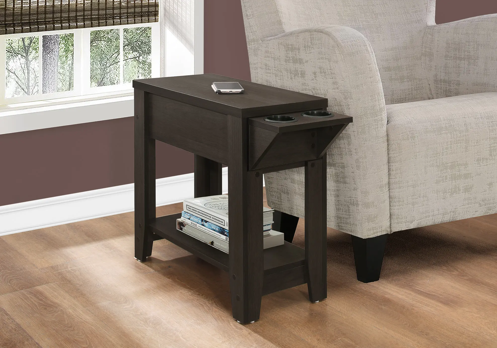 Cappuccino Brown Accent Side Table-2