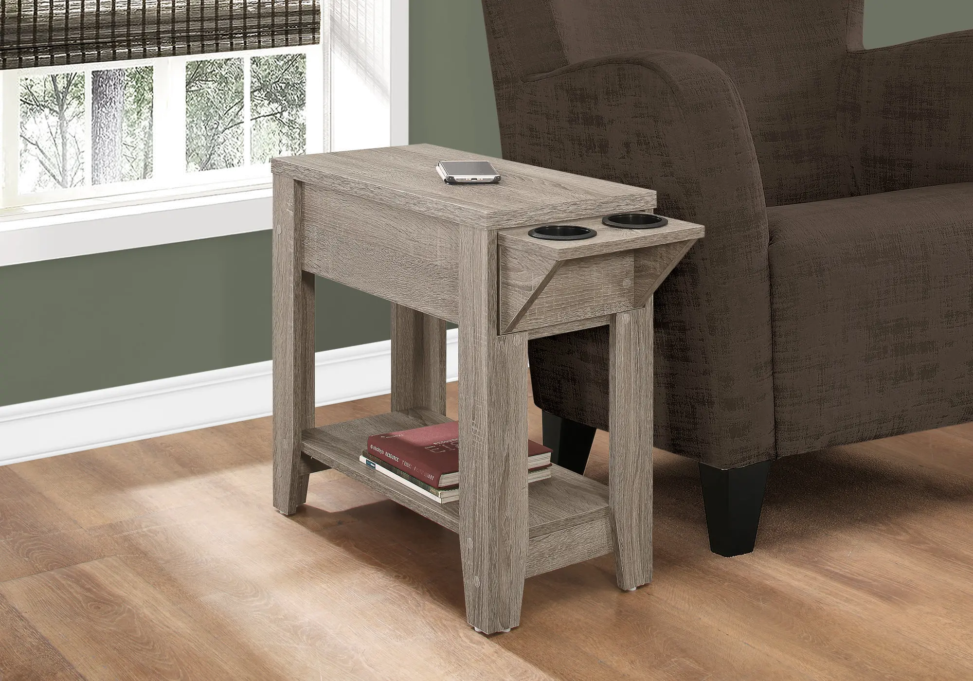 Dark Taupe Accent Side Table-1