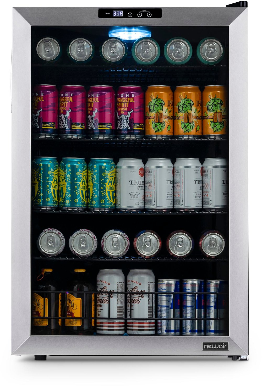 NewAir 160 Can Freestanding Beverage Cooler - Stainless Steel