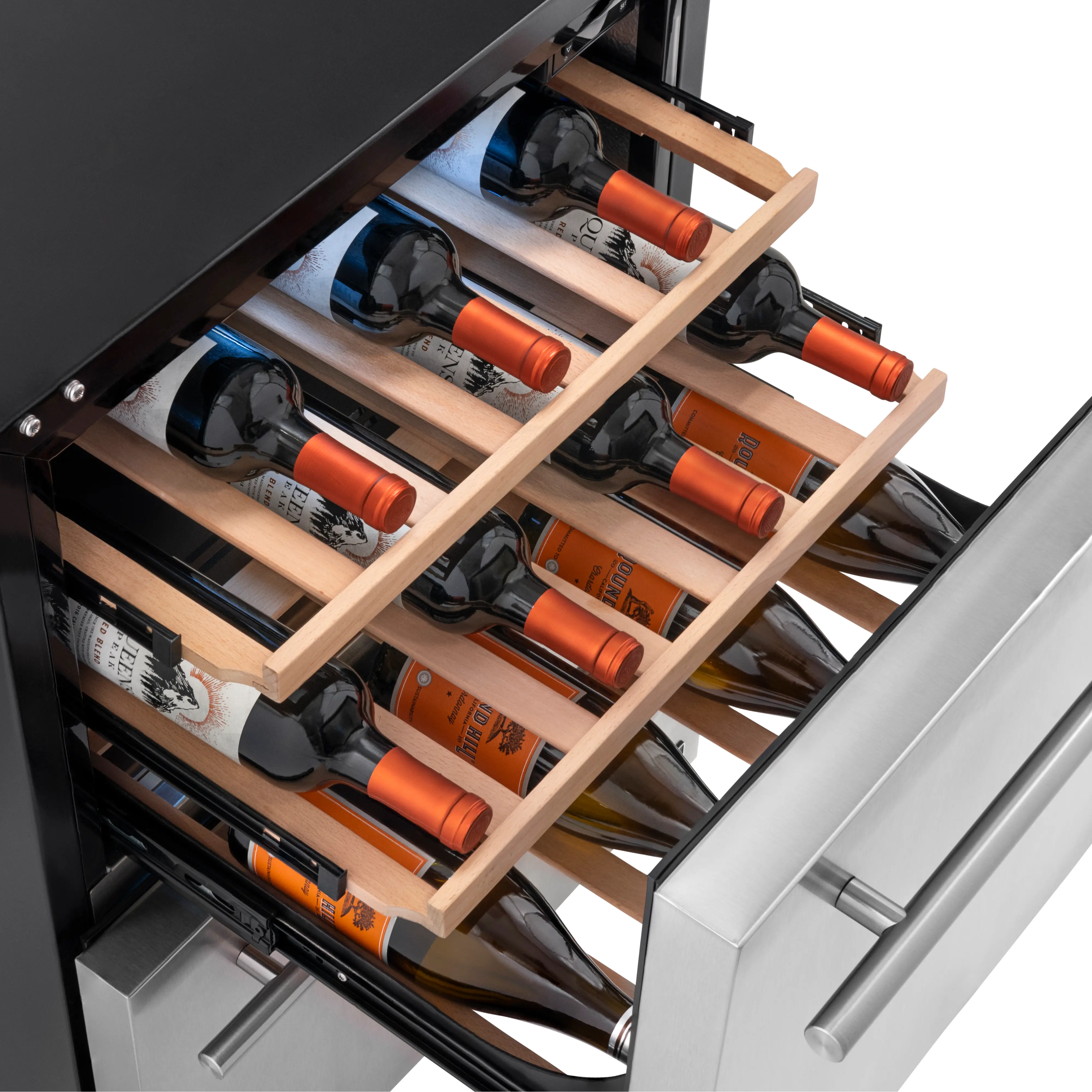 NOF100SS00 NewAir Two Drawer Indoor Outdoor Mini Fridge - 20 Bottles + 80 Cans, Stainless Steel-2