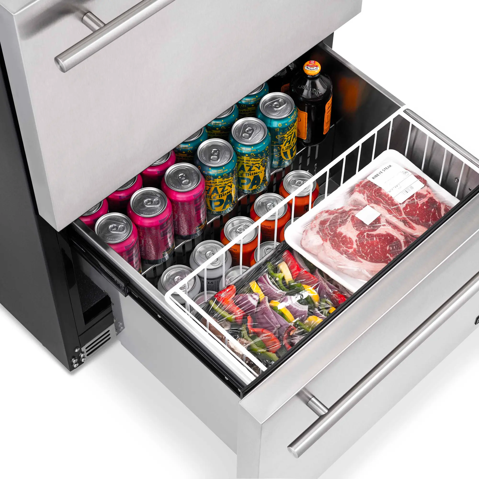 NewAir Two Drawer Indoor Outdoor Mini Fridge - 20 Bottles + 80