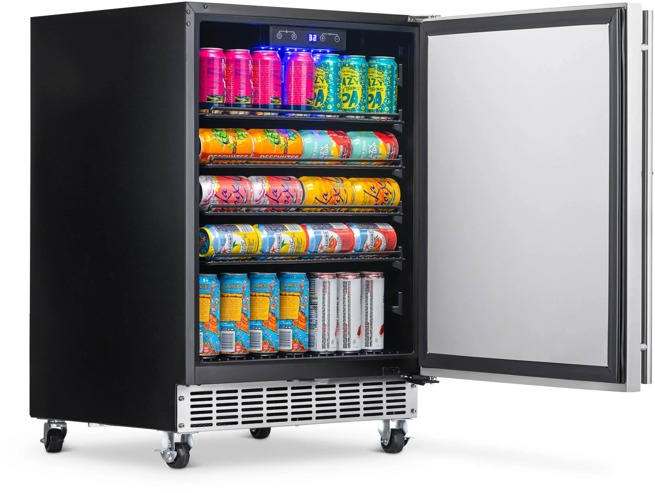 NOF160SS00 NewAir 160 Can Beverage Mini Fridge - Stainless Steel-4