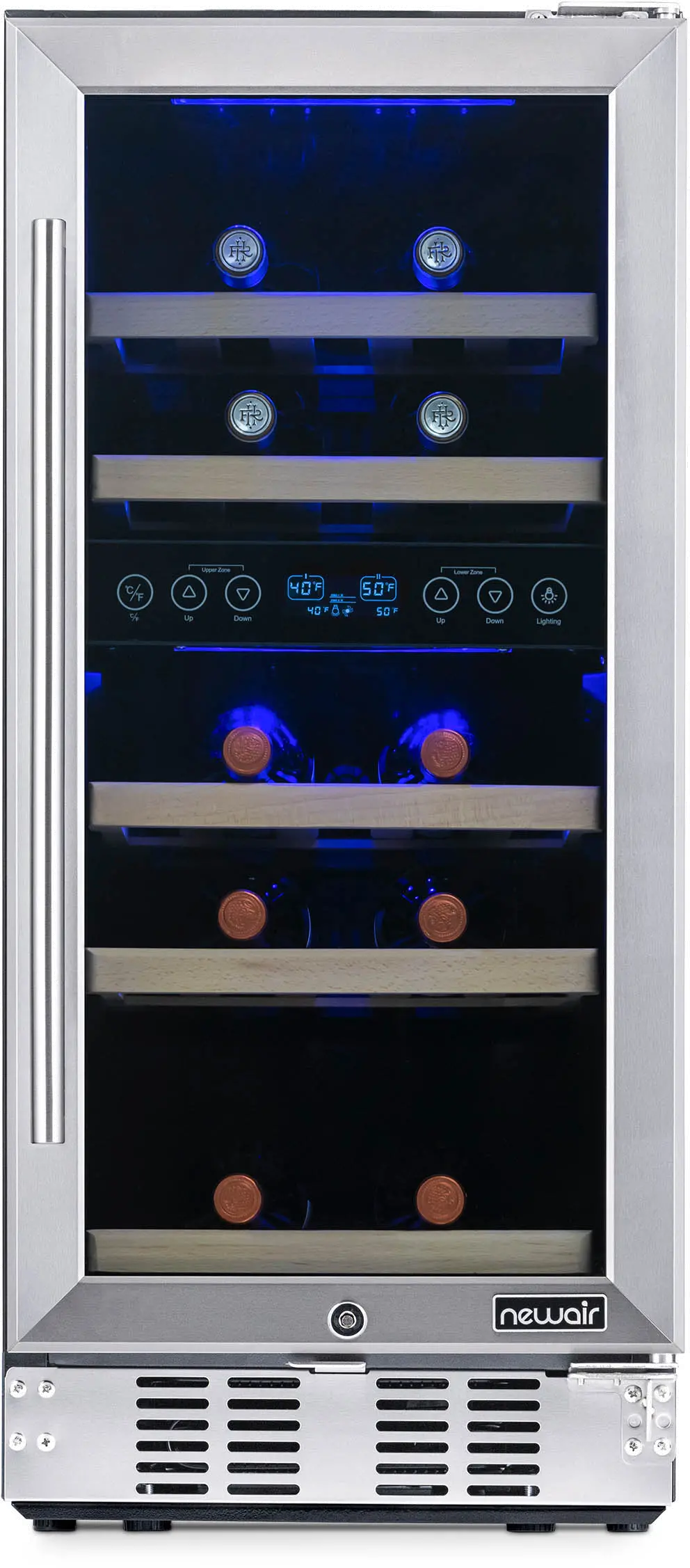 NWC029SS01 NewAir Dual Zone 29 Bottle Wine Fridge - Stainless Steel-3