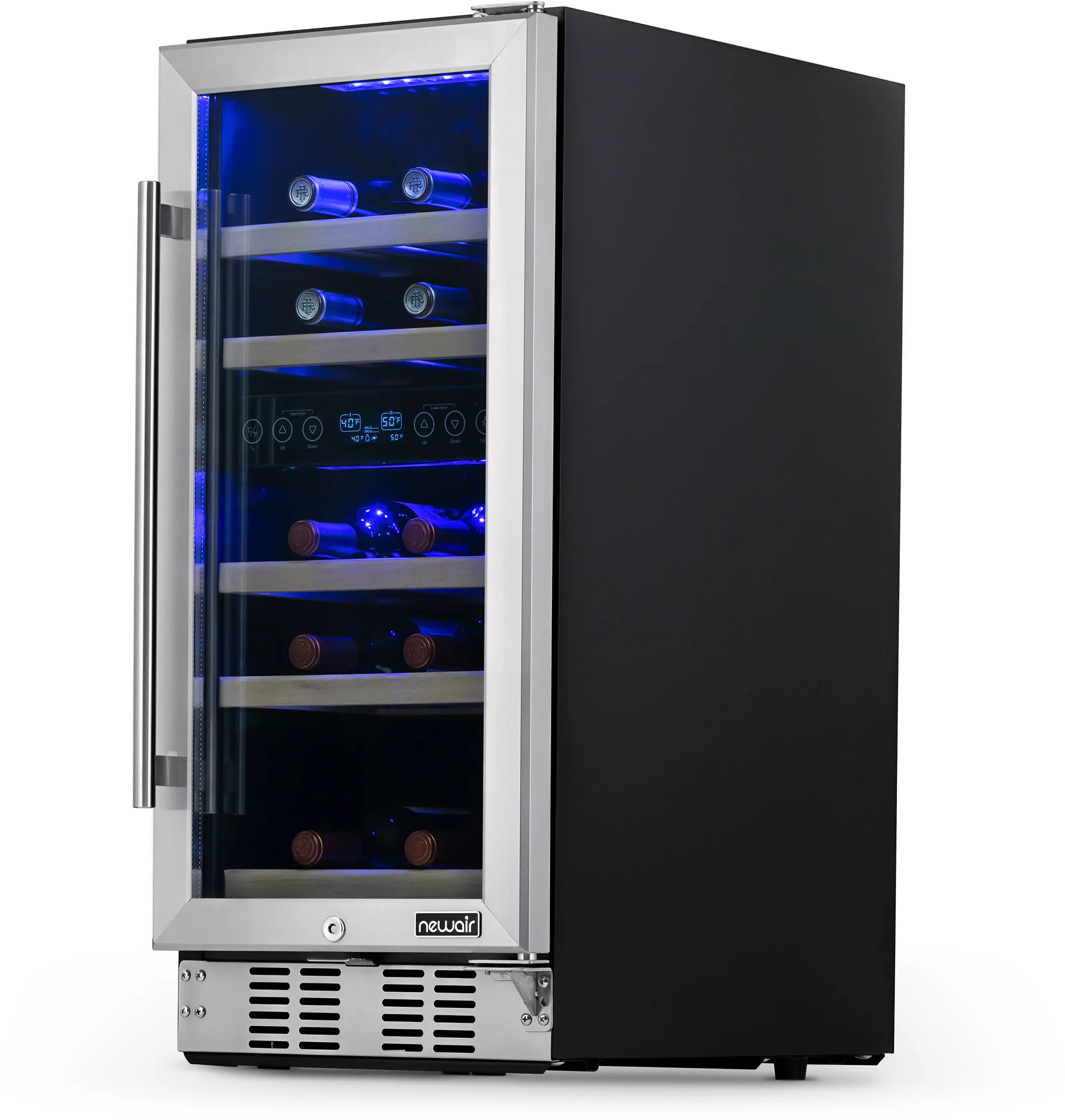 NWC029SS01 NewAir Dual Zone 29 Bottle Wine Fridge - Stainless Steel-4