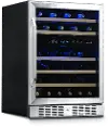 AWR-460DB NewAir 24 Inch 46 Bottle Dual Zone Wine Refrigerator - Stainless Steel
