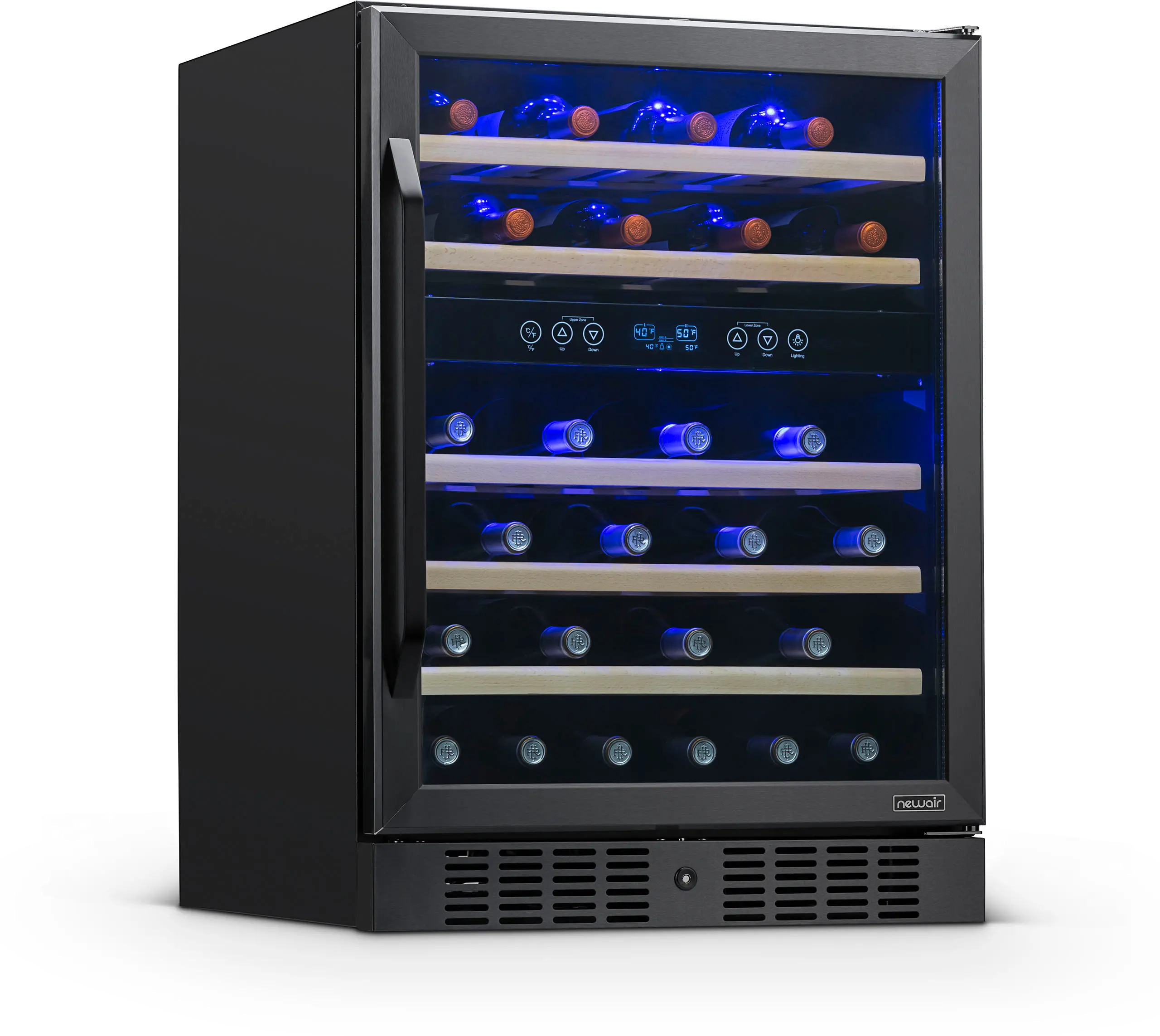 NWC046BS00 NewAir 24 Inch Dual Zone 46 Bottle Wine Fridge - Stainless Steel-1