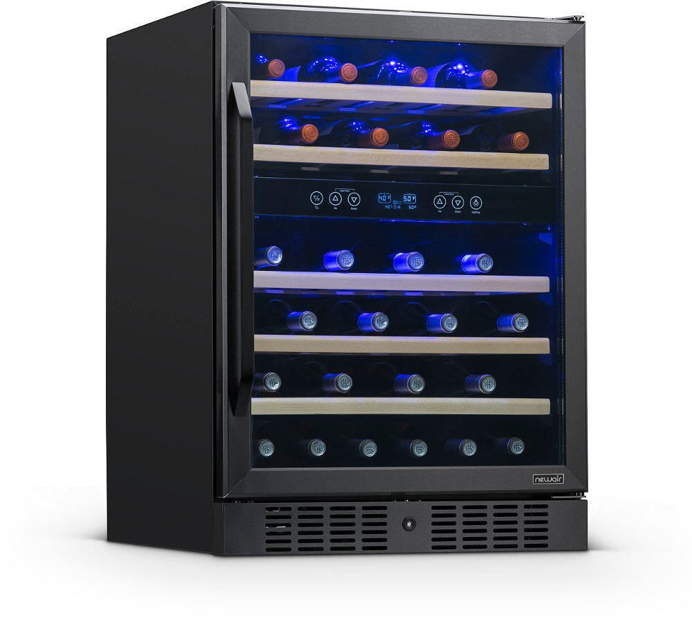 NewAir 24 Inch Dual Zone 46 Bottle Wine Fridge - Stainless Steel