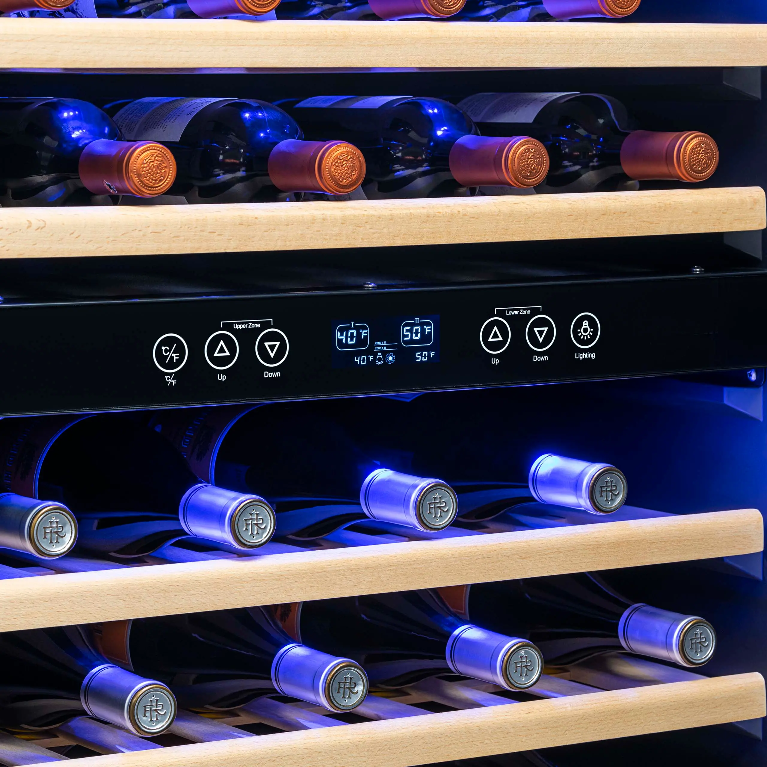 NWC046BS00 NewAir 24 Inch Dual Zone 46 Bottle Wine Fridge - Stainless Steel-2
