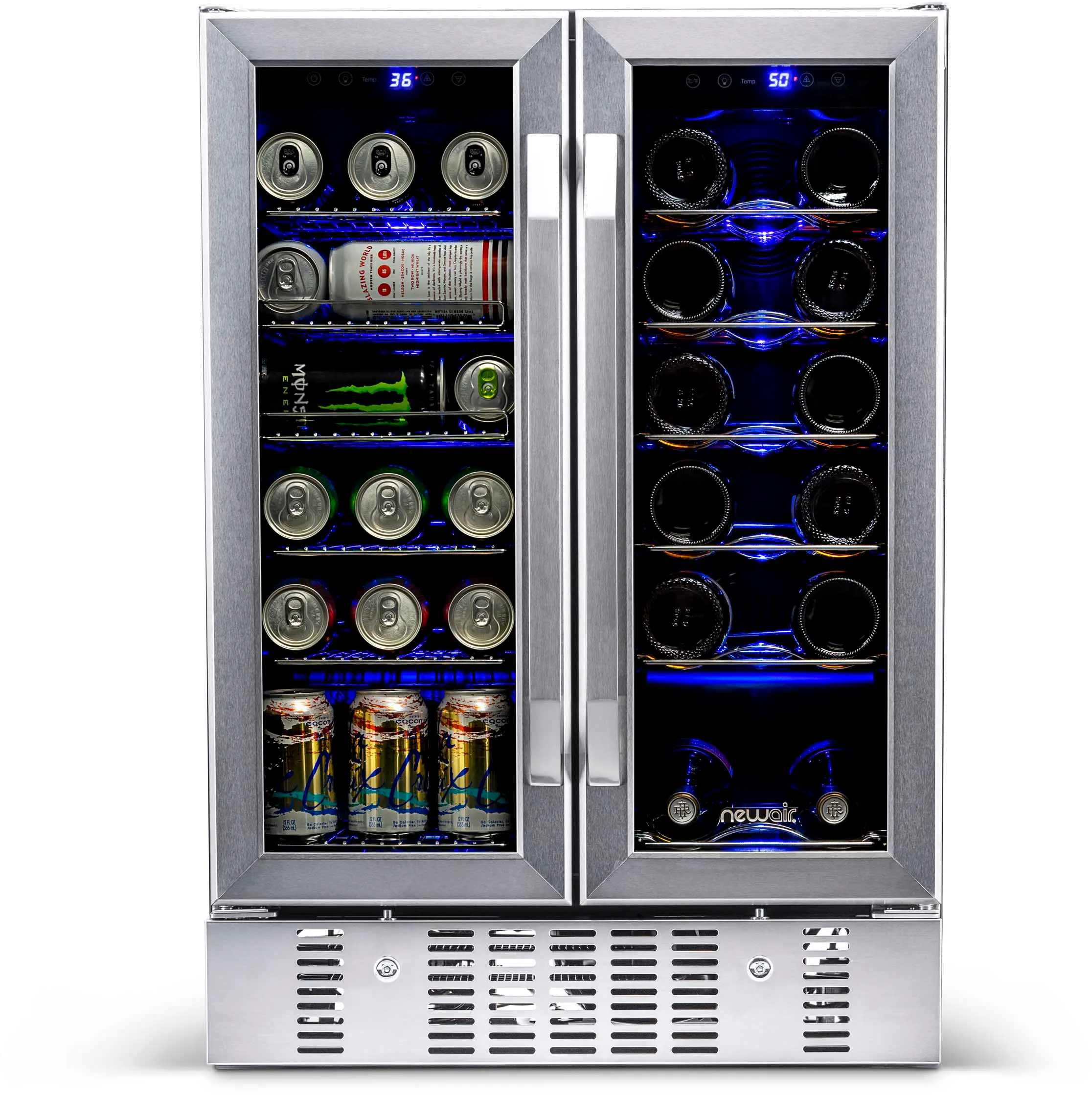 AWB-360DB NewAir 24 Inch Dual Zone Mini Fridge - Stainless Steel-1