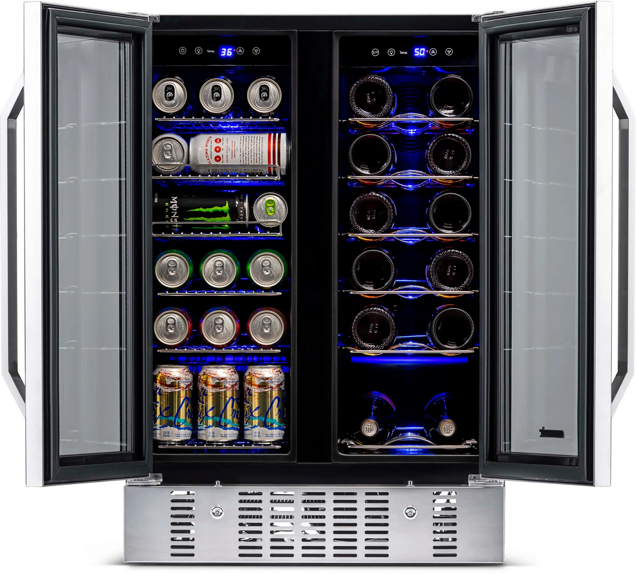 AWB-360DB NewAir 24 Inch Dual Zone Mini Fridge - Stainless Steel-3
