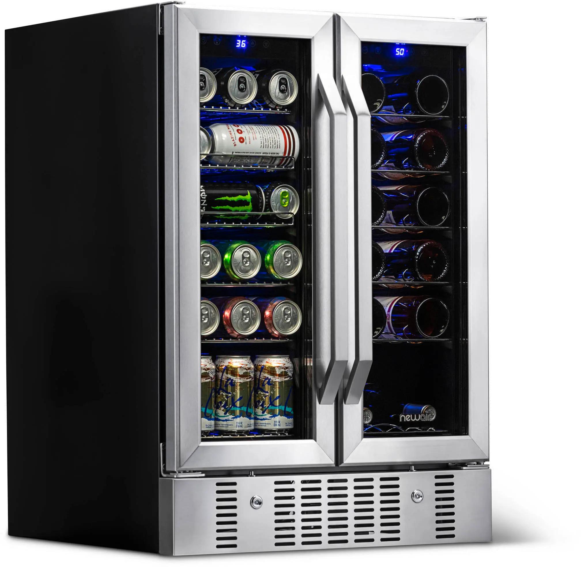 AWB-360DB NewAir 24 Inch Dual Zone Mini Fridge - Stainless Steel-4