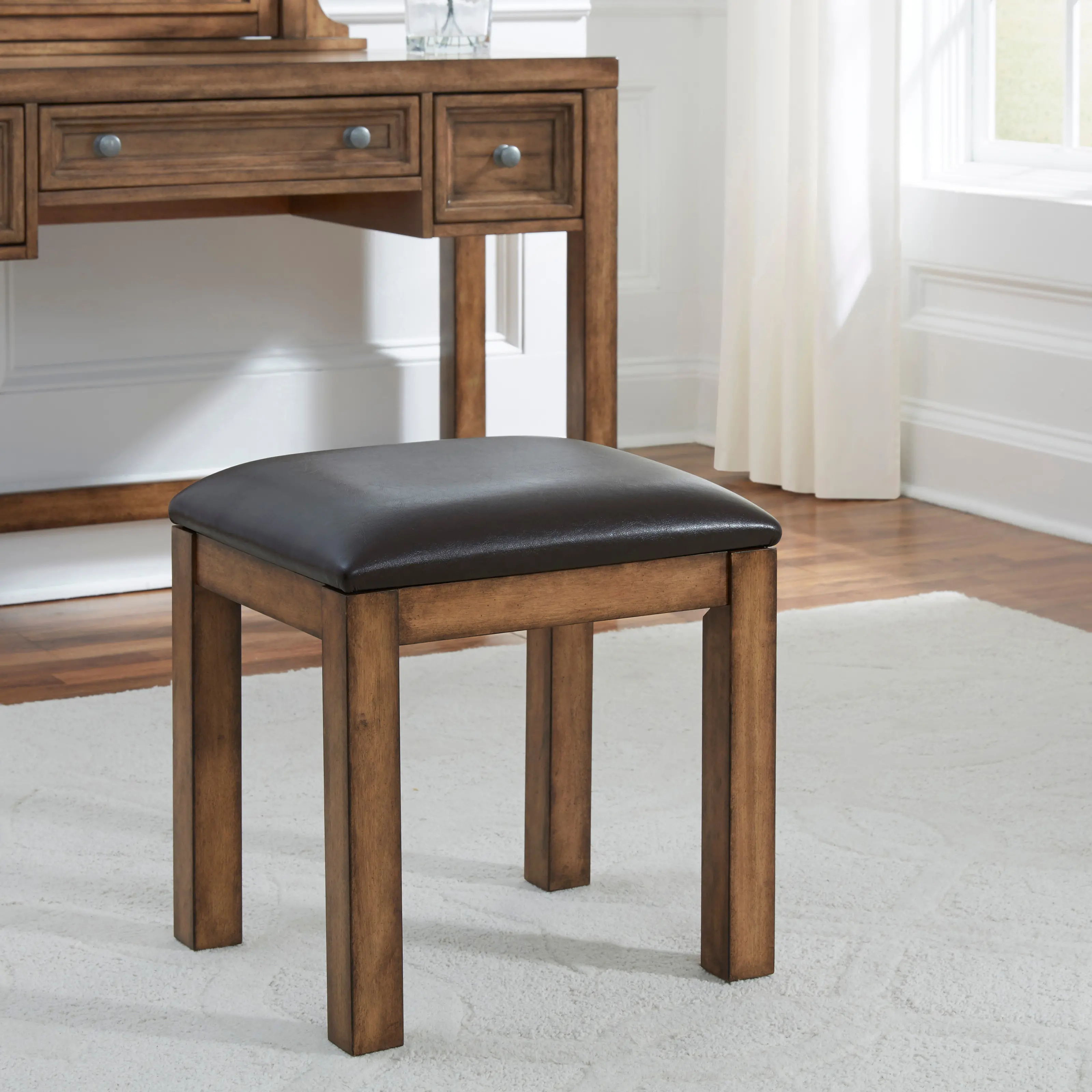 5420-28 Sedona Contemporary Toffee Brown Vanity Bench-2