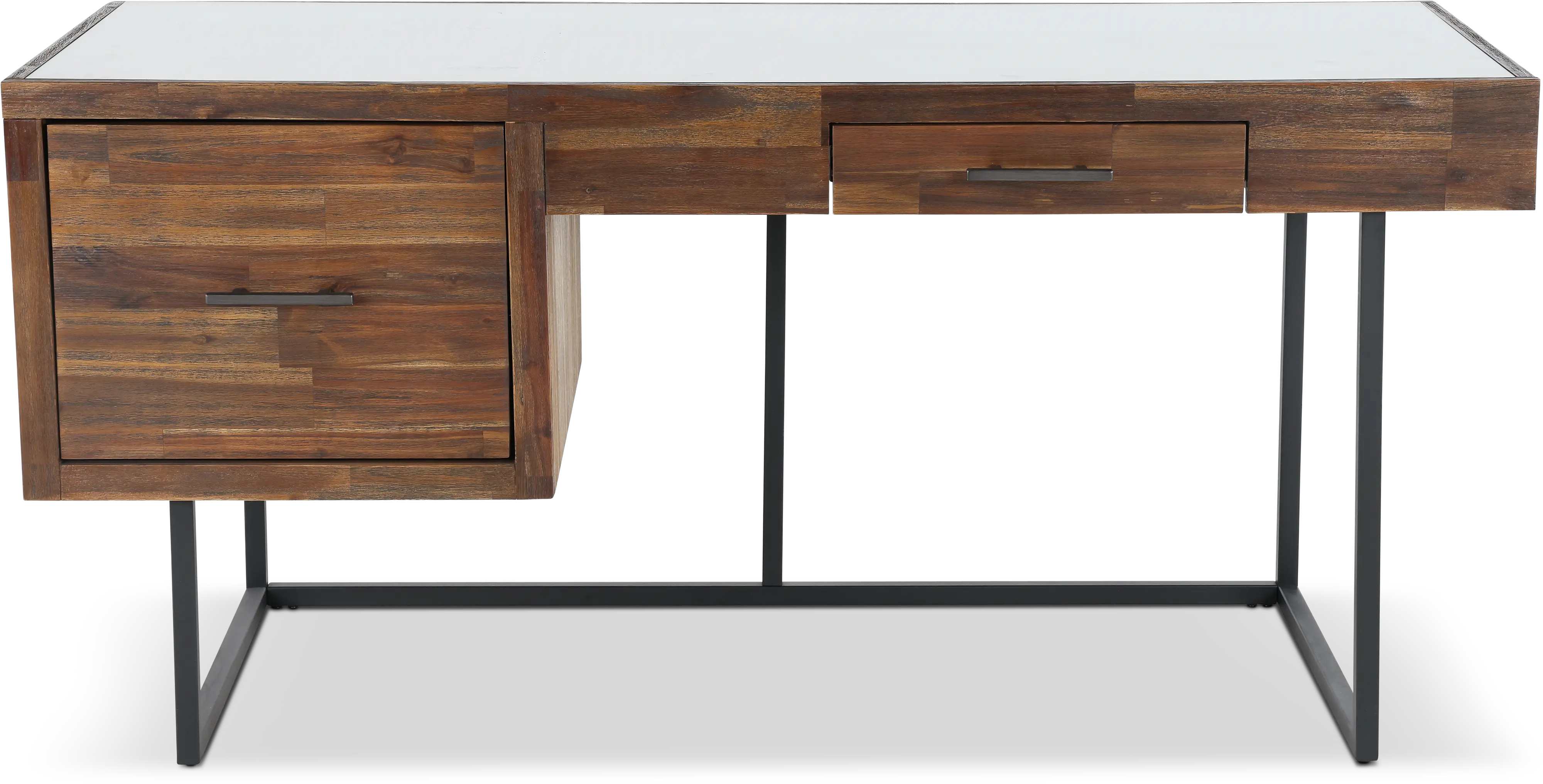 Elbert Brown Desk with Glass Top-1
