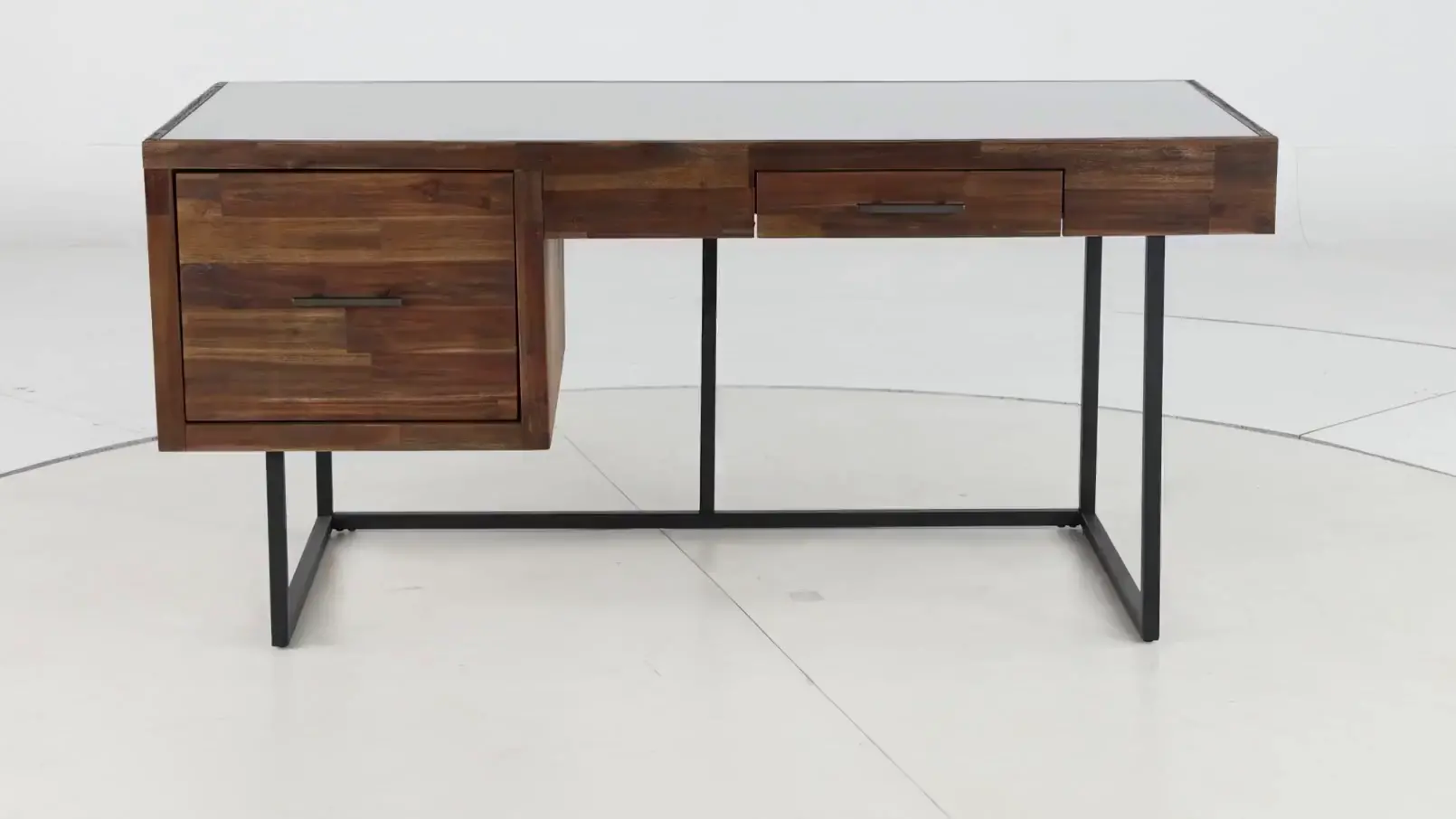 Elbert Brown Desk with Glass Top-5