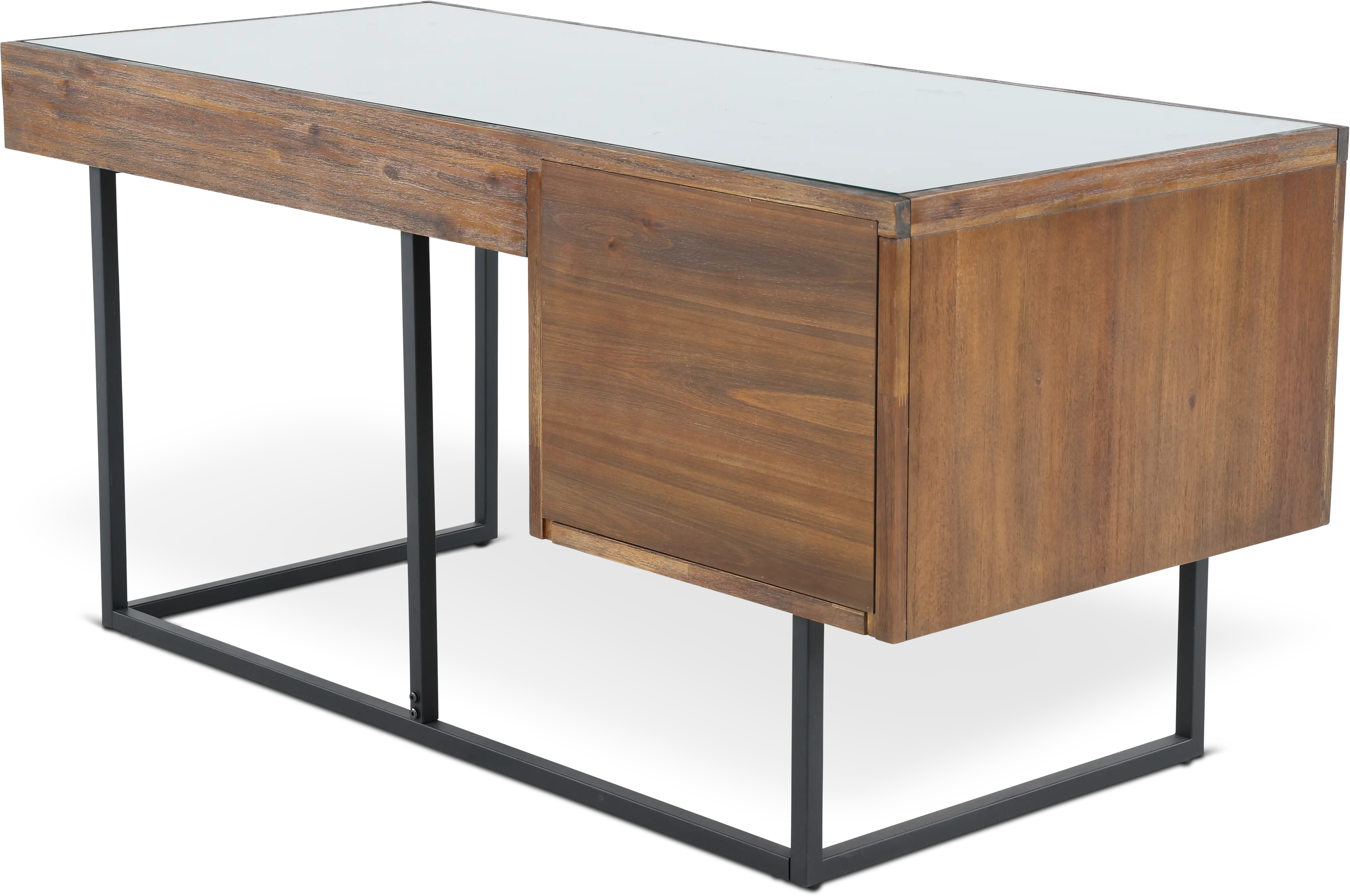 Elbert Brown Desk with Glass Top-6