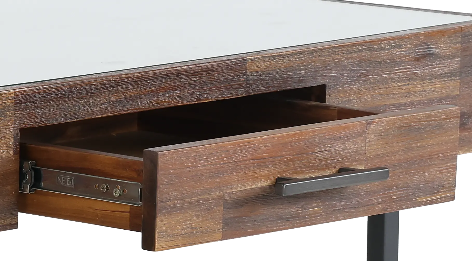 Elbert Brown Desk with Glass Top-8