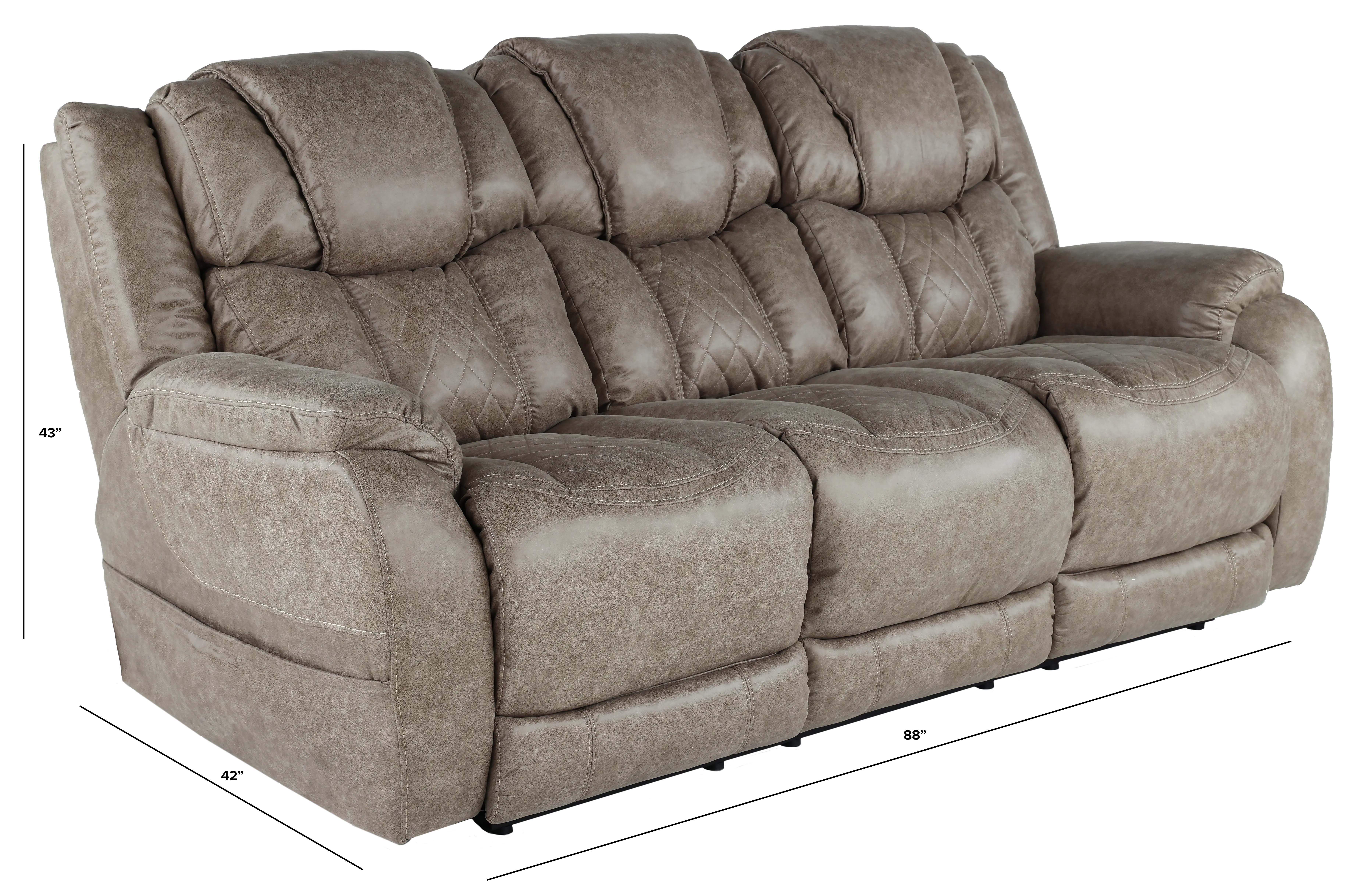 Daytona Mushroom Tan Power Reclining Sofa-3
