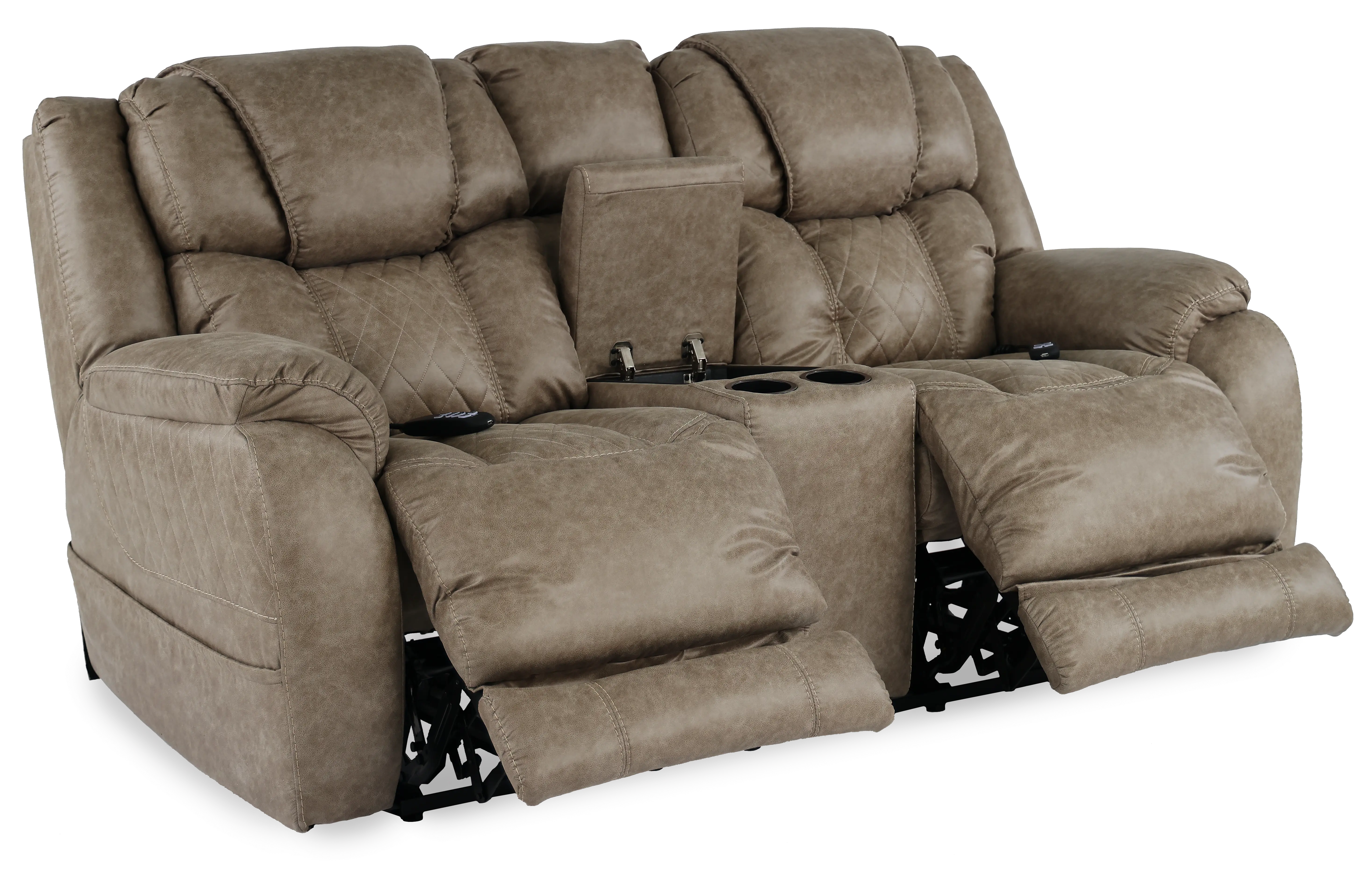 Daytona Mushroom Tan Power Reclining Loveseat with Console-5