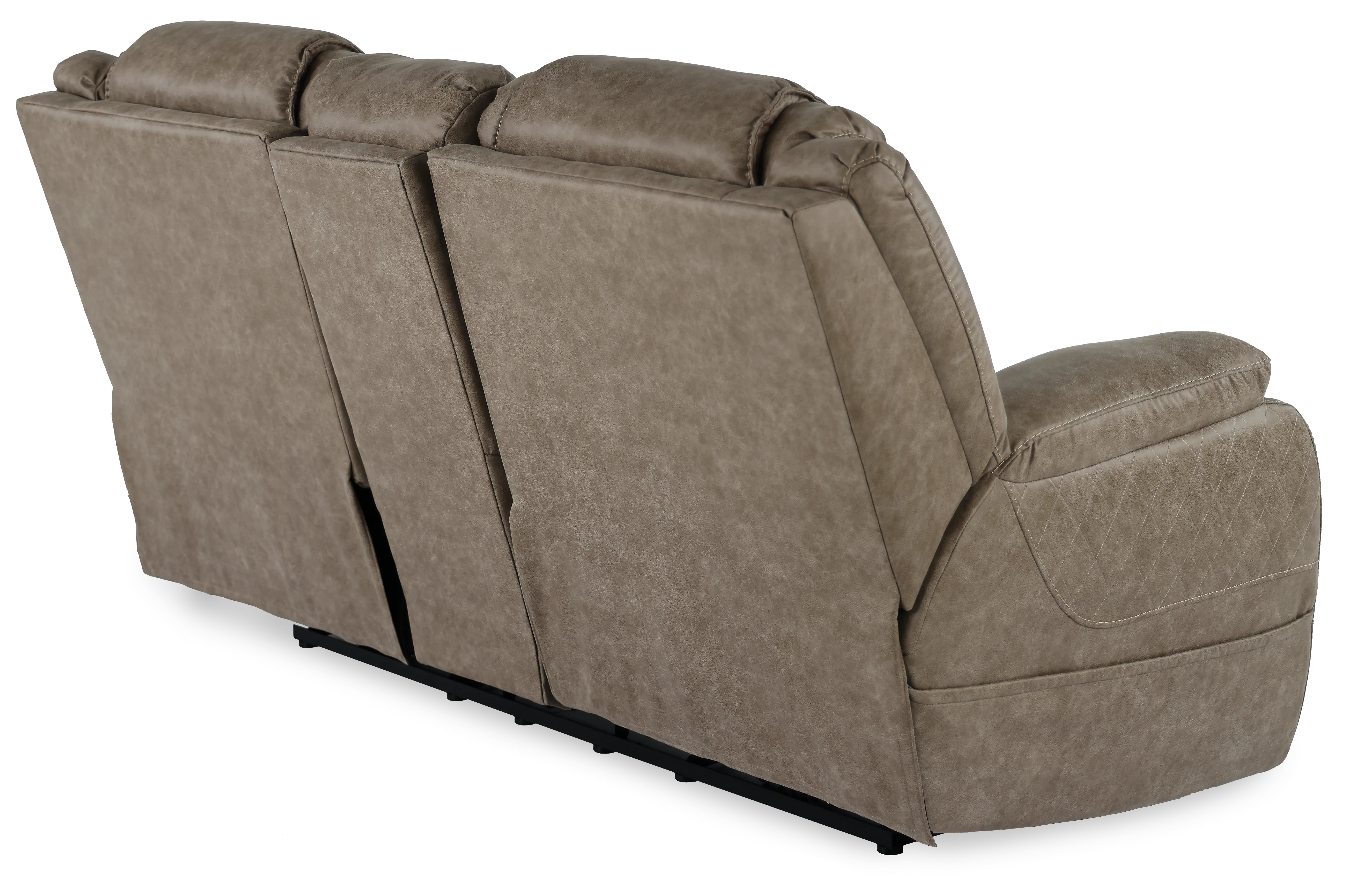 Daytona Mushroom Tan Power Reclining Loveseat with Console-6