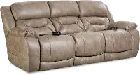 Enterprise Light Mushroom Brown Power Reclining Sofa with Power Headrests