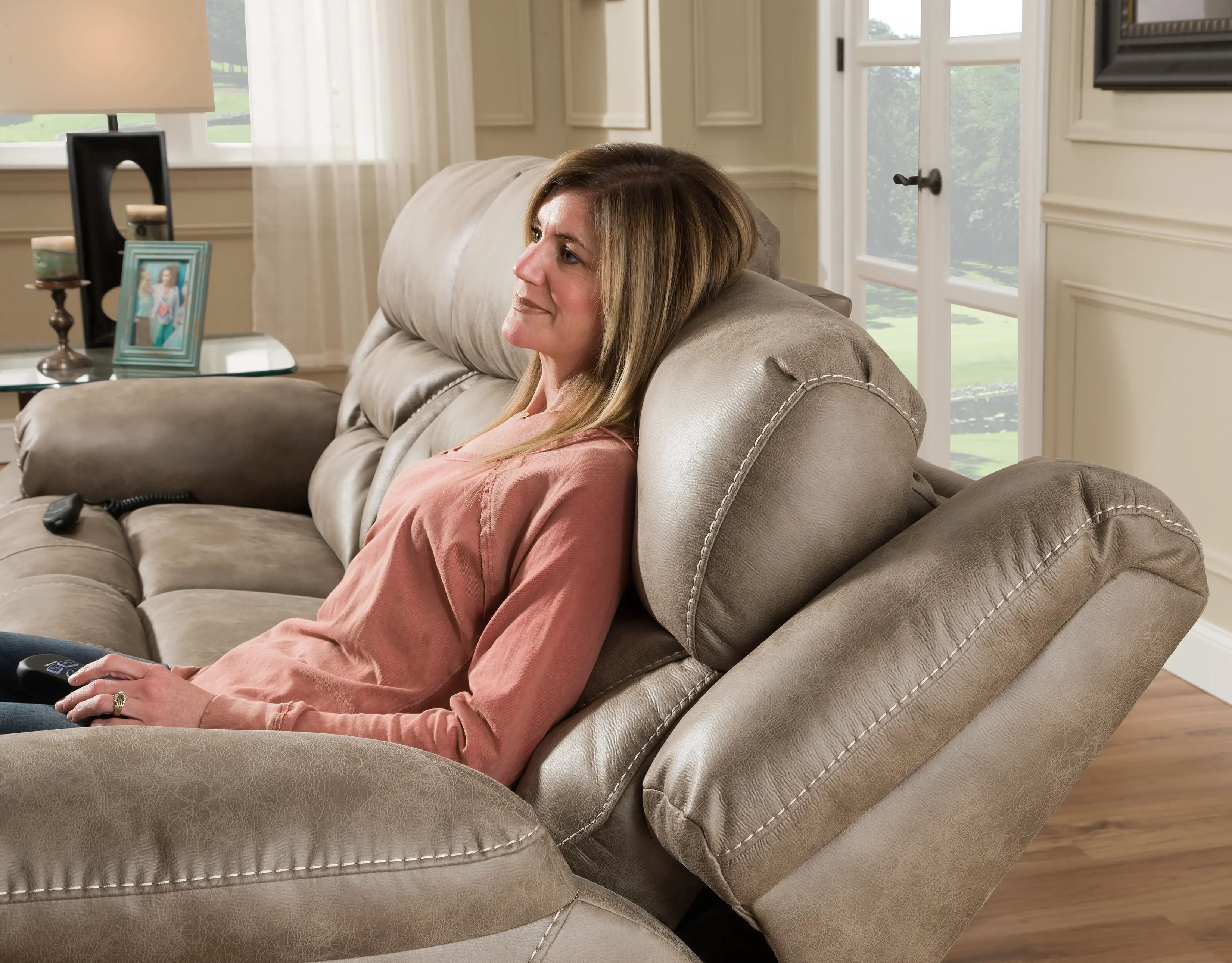 Enterprise Light Mushroom Brown Power Reclining Sofa with Power Headrests-3