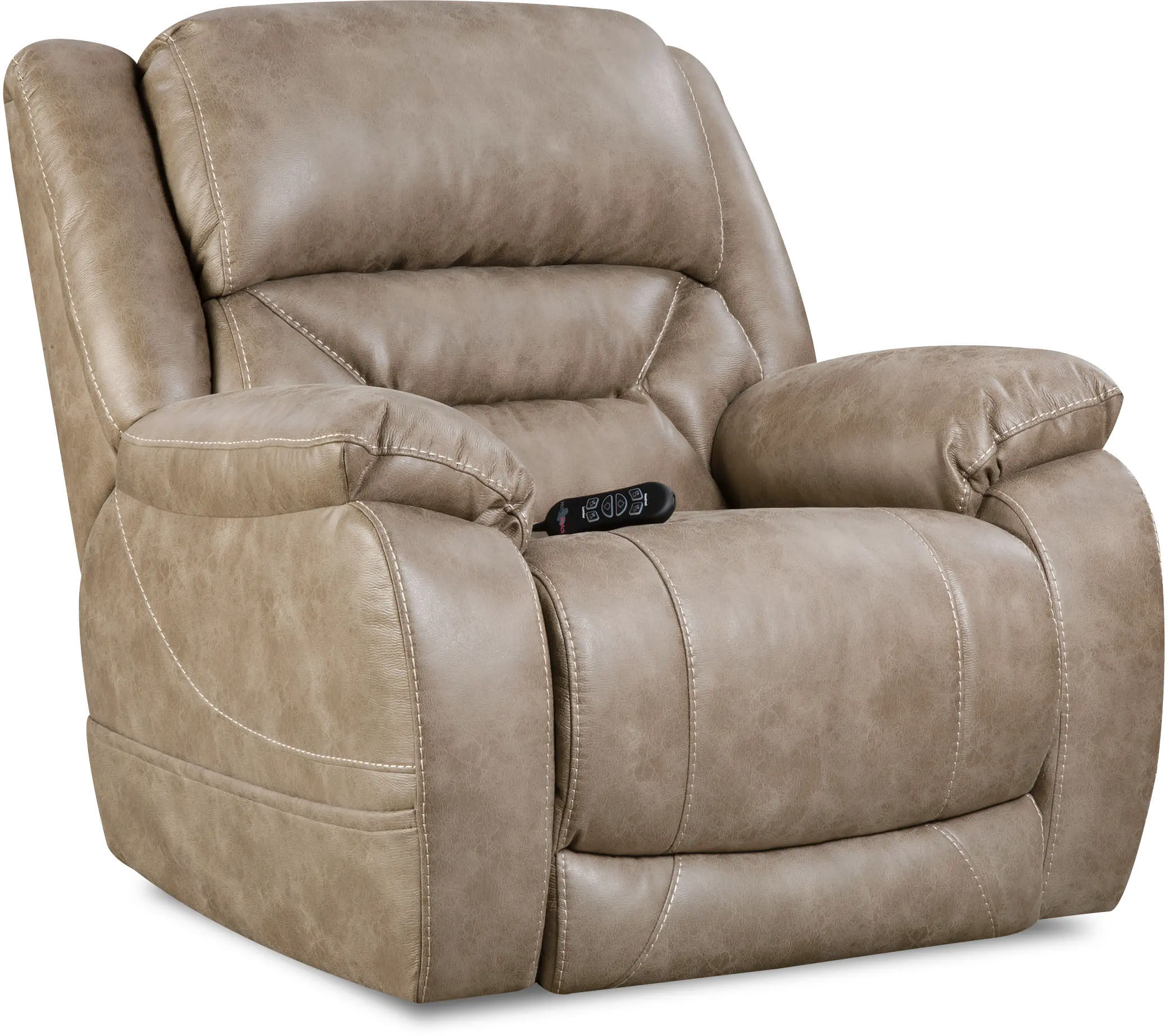 Enterprise Light Mushroom Brown Power Recliner with Power Headrest-1
