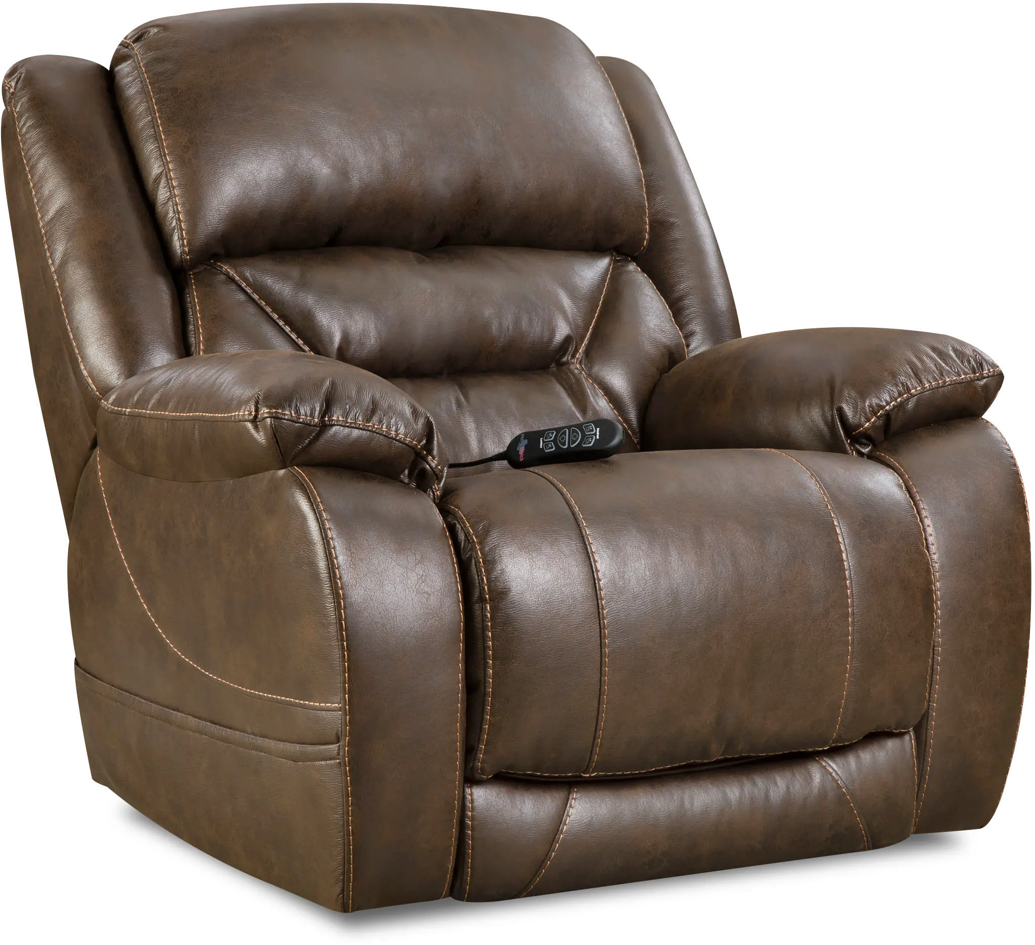 Enterprise Walnut Brown Power Recliner with Power Headrest-1