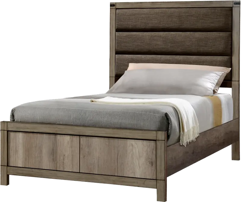 Matteo Rustic Contemporary Antiqued White Full Bed