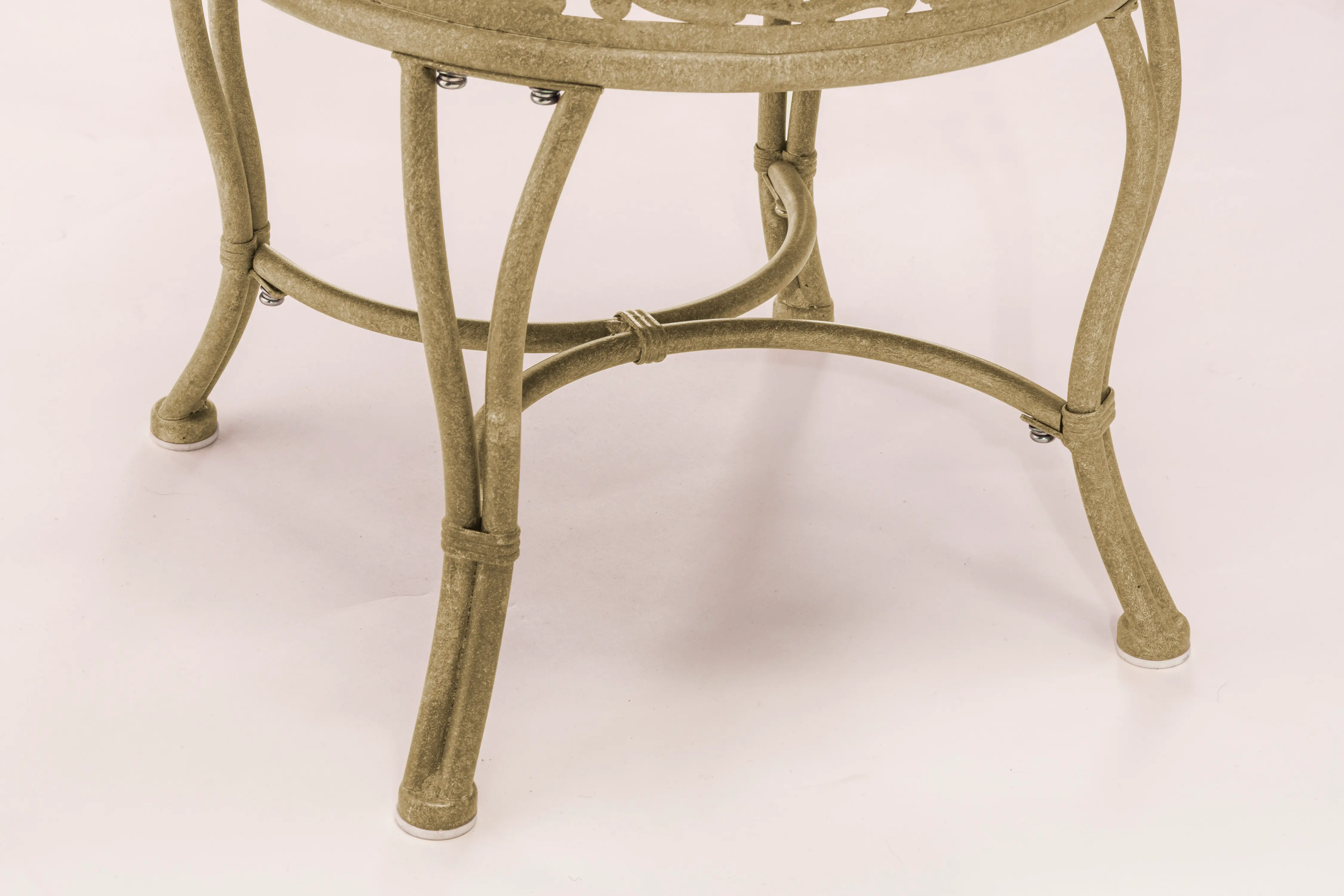 Traditional Antique Beige Vanity Stool - Villa III-5