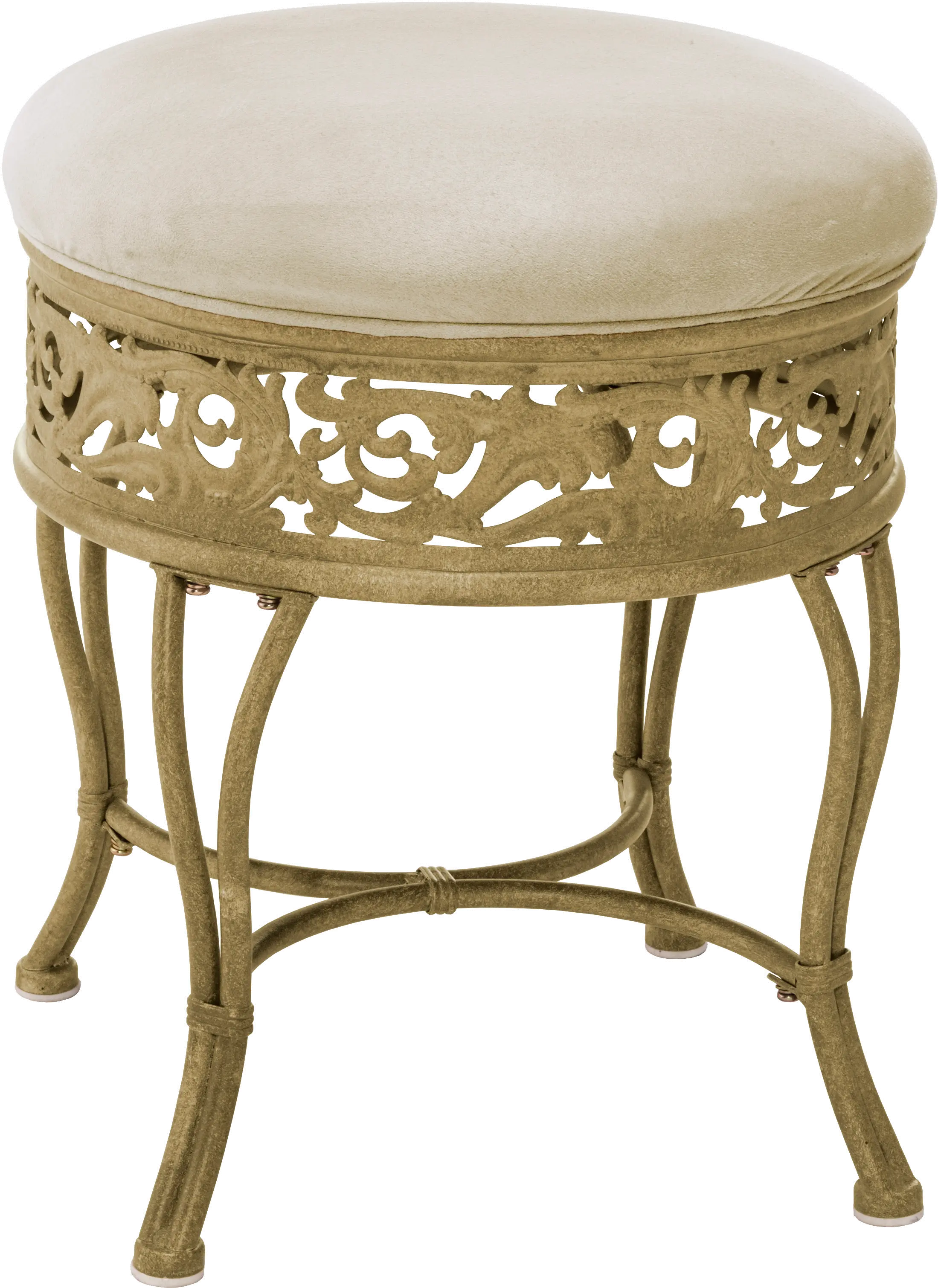 Traditional Antique Beige Vanity Stool - Villa III-1
