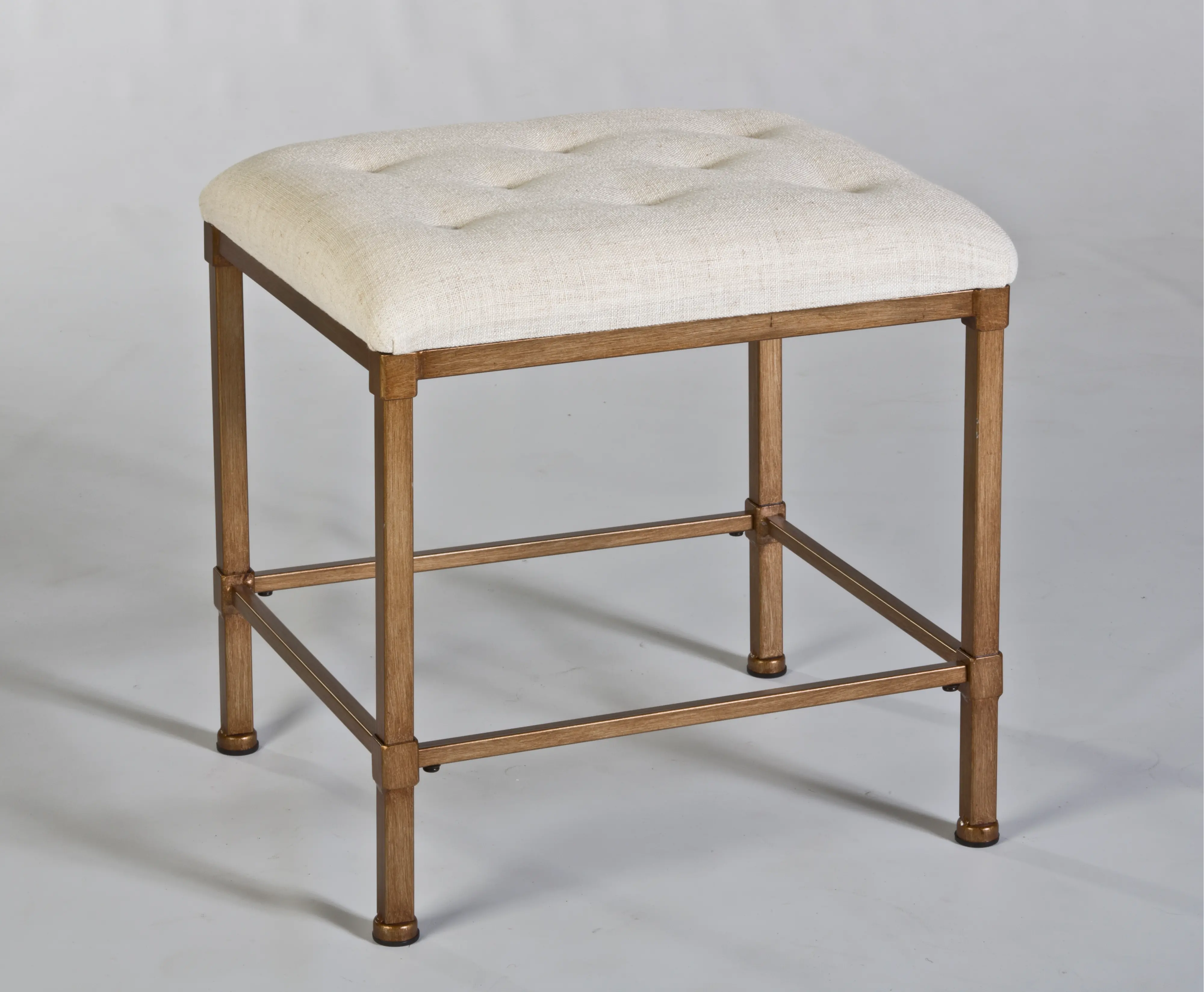 Transitional Golden Bronze Backless Vanity Stool - Katherine-2