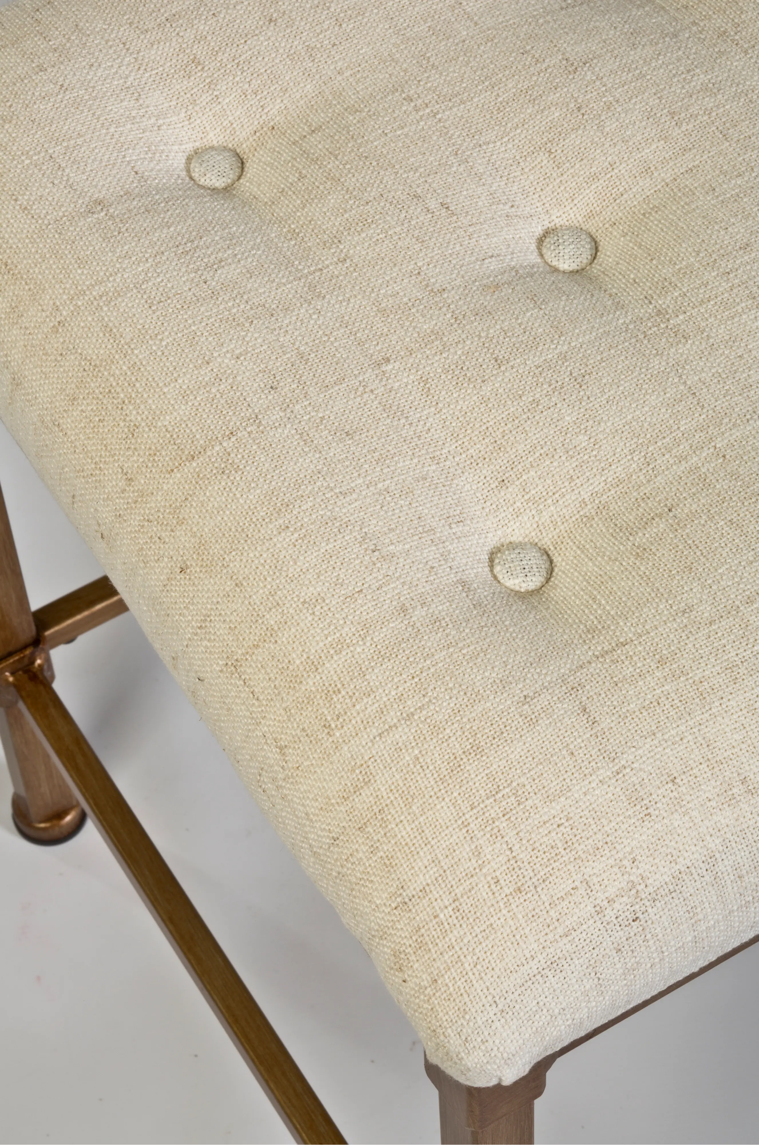 Transitional Golden Bronze Backless Vanity Stool - Katherine-3