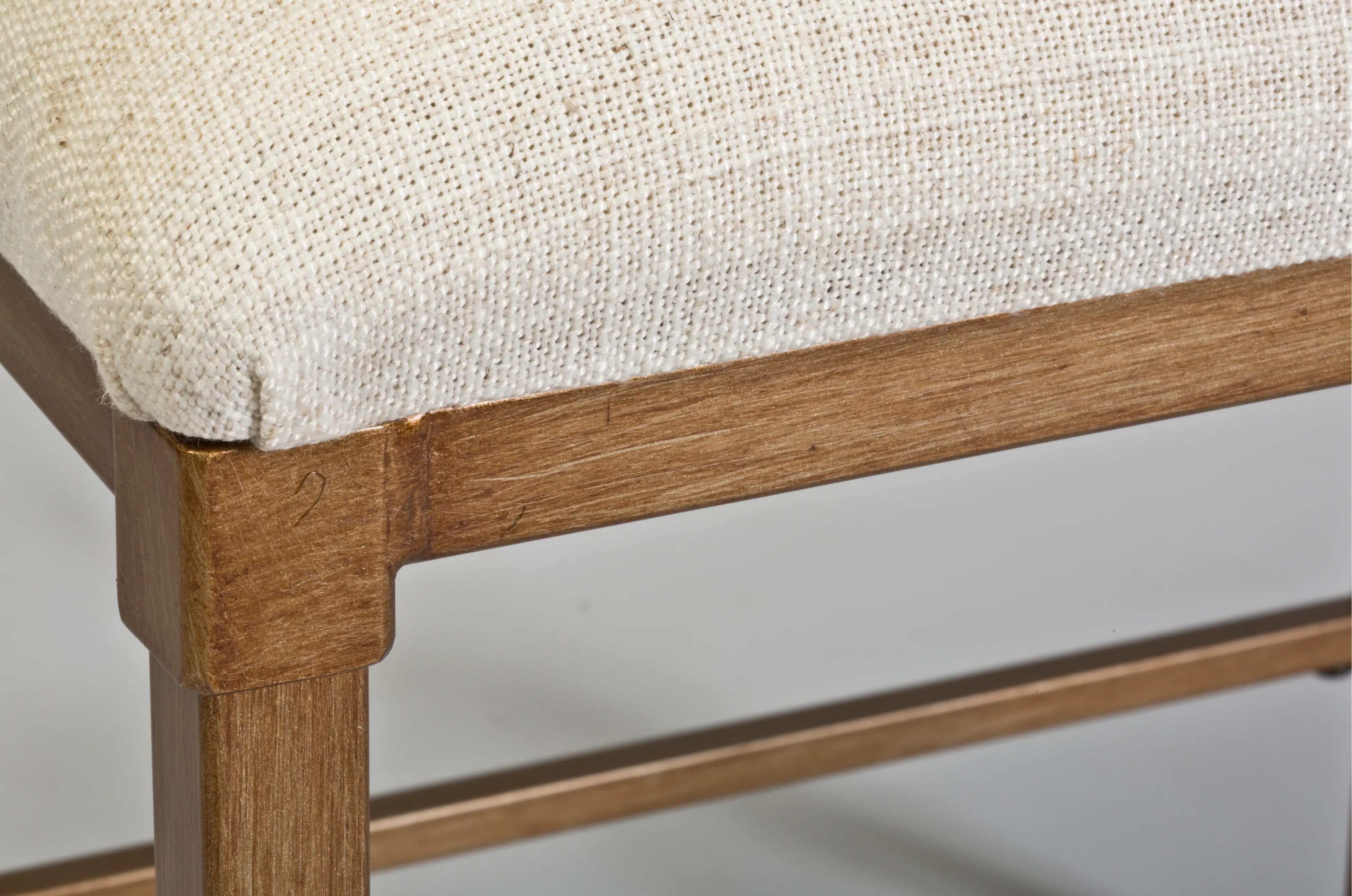 Transitional Golden Bronze Backless Vanity Stool - Katherine-4