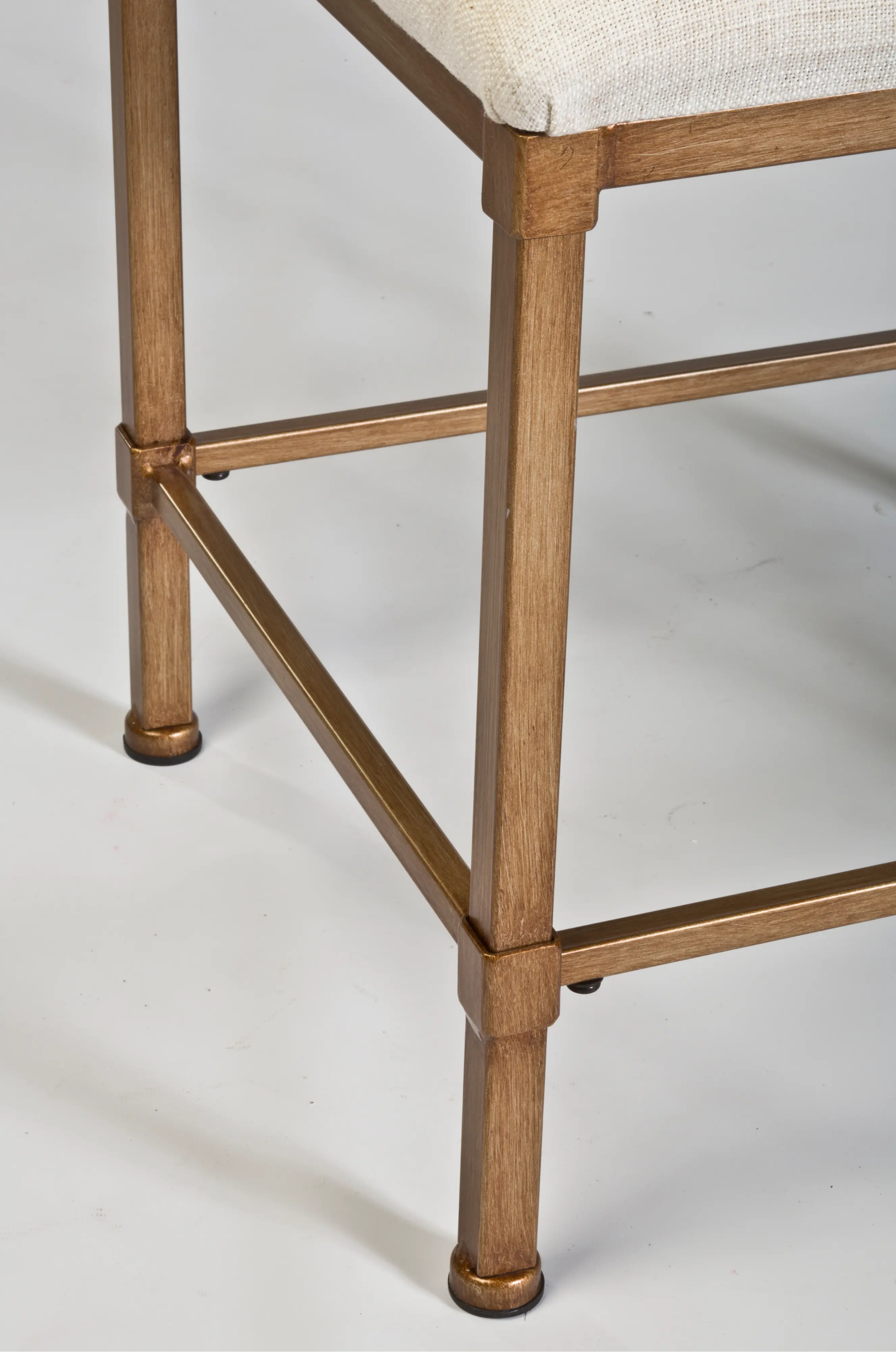 Transitional Golden Bronze Backless Vanity Stool - Katherine-5