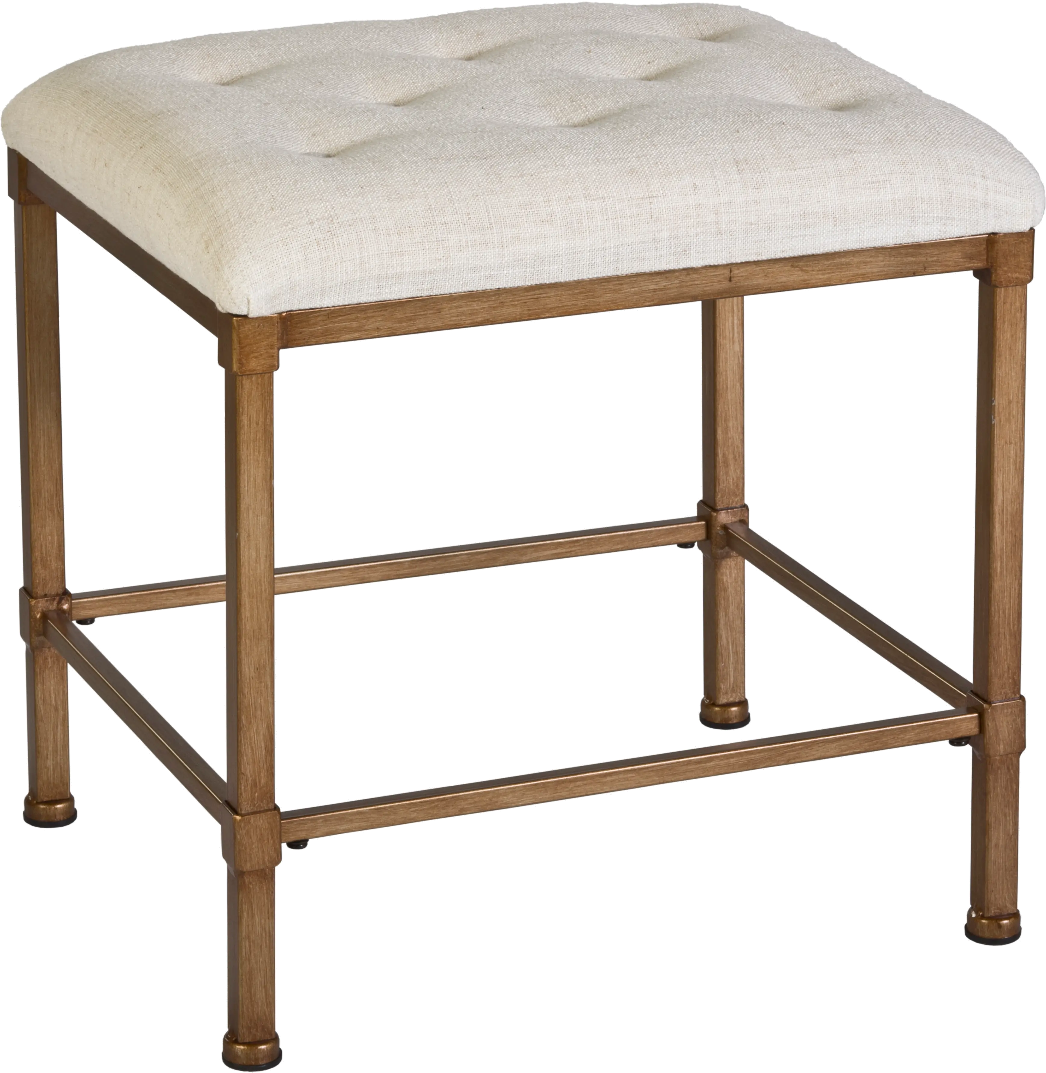 Transitional Golden Bronze Backless Vanity Stool - Katherine-1