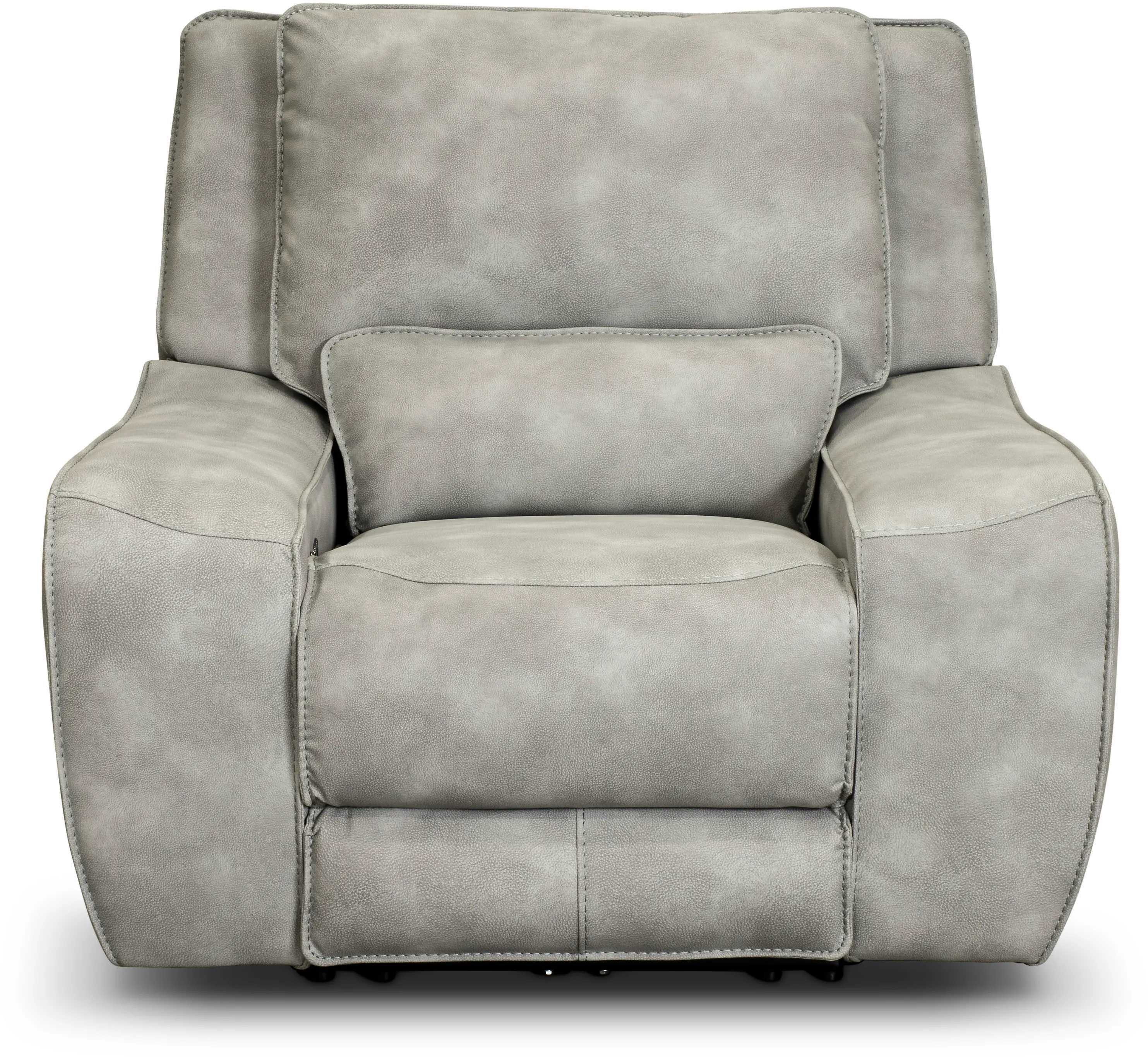 Sauvage Light Gray Power Recliner with Power Headrest-3