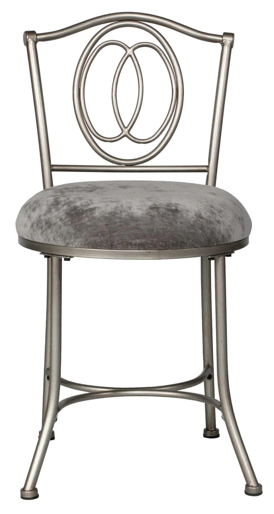 Traditional Pewter Vanity Stool - Emerson-1