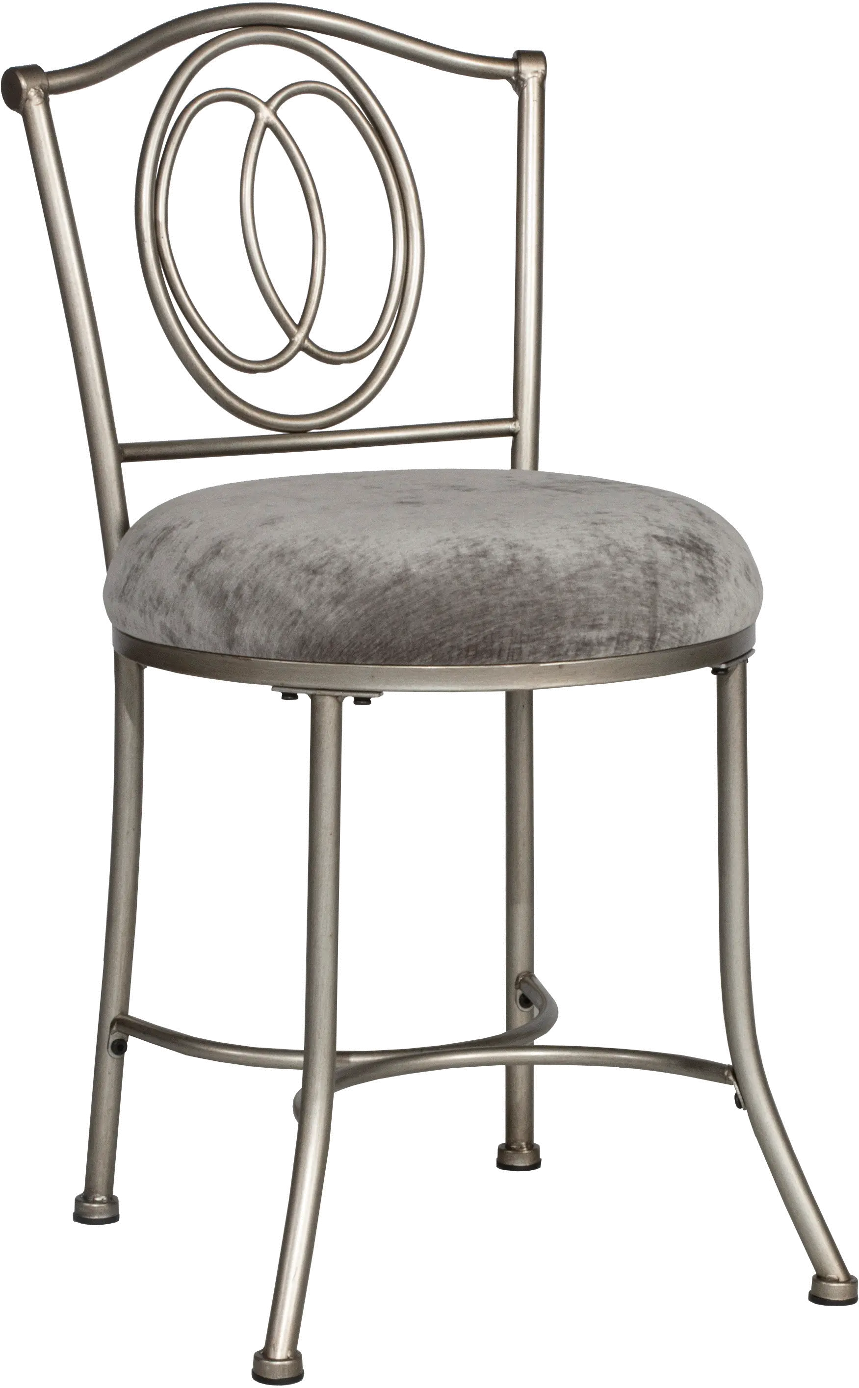 Traditional Pewter Vanity Stool - Emerson-3