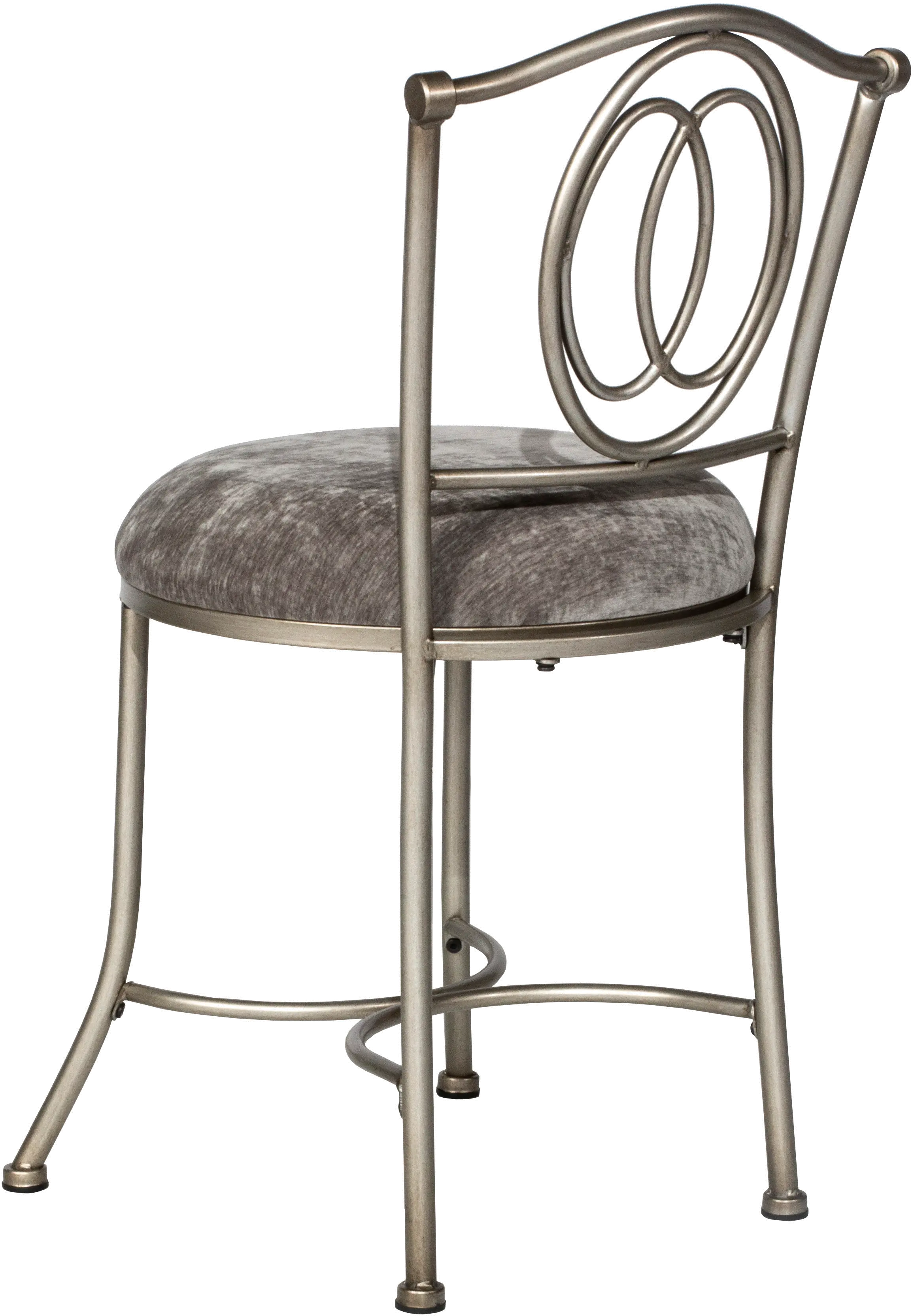 Traditional Pewter Vanity Stool - Emerson-5