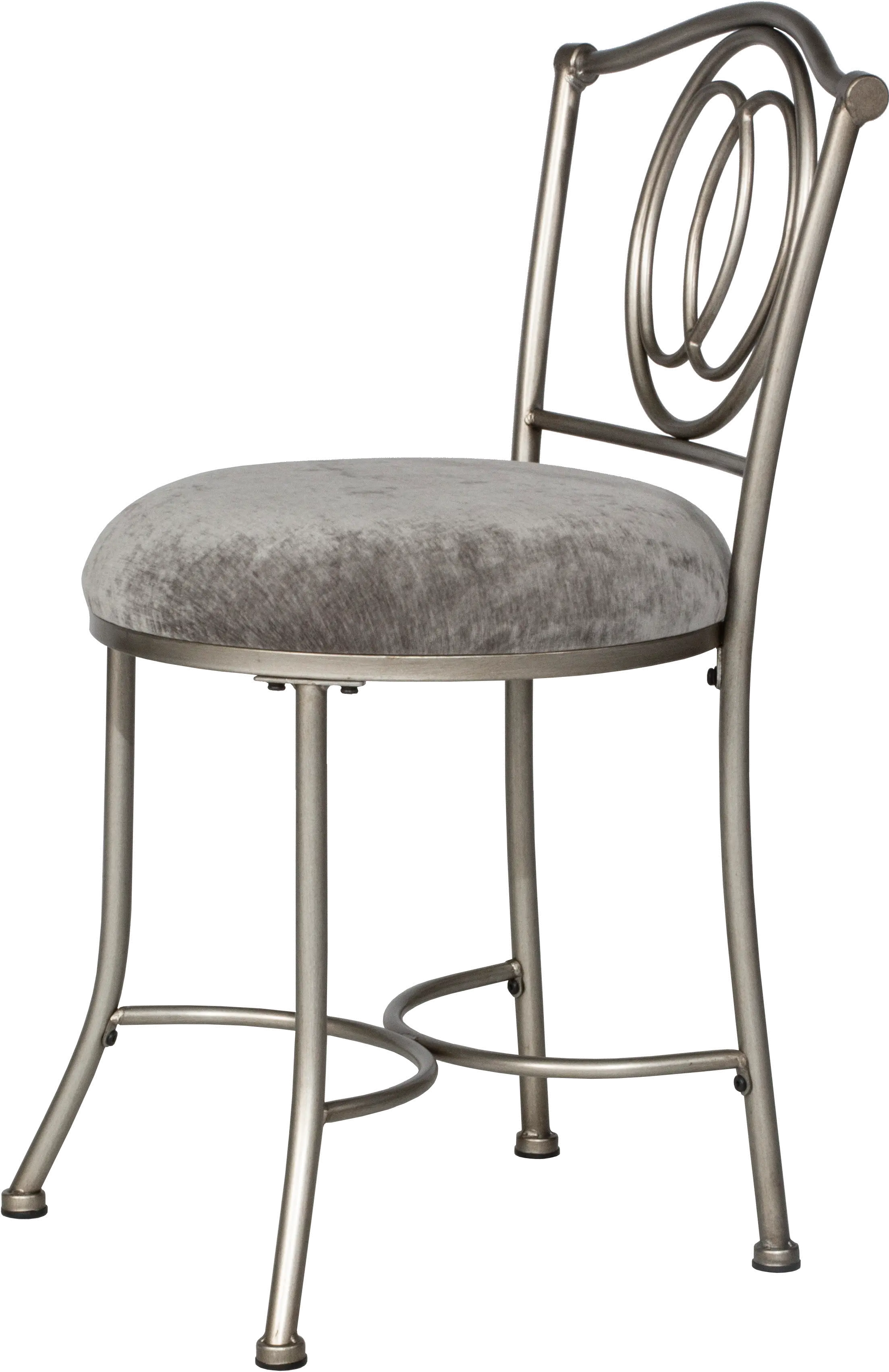 Traditional Pewter Vanity Stool - Emerson-6