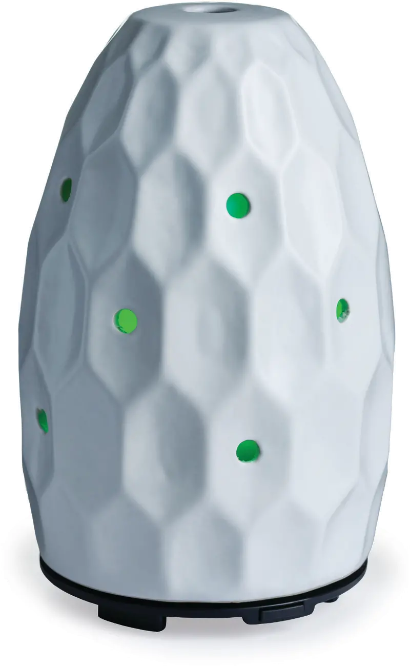 White Hexagon Spa Sounds Airome Ultrasonic Diffuser