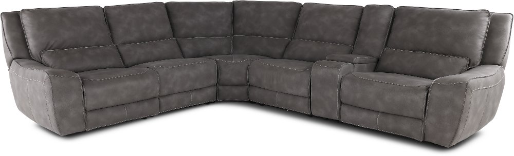 Sauvage Charcoal Gray 6 Piece Power Reclining Sectional