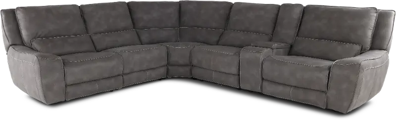 Sauvage Charcoal Gray 6 Piece Power Reclining Sectional