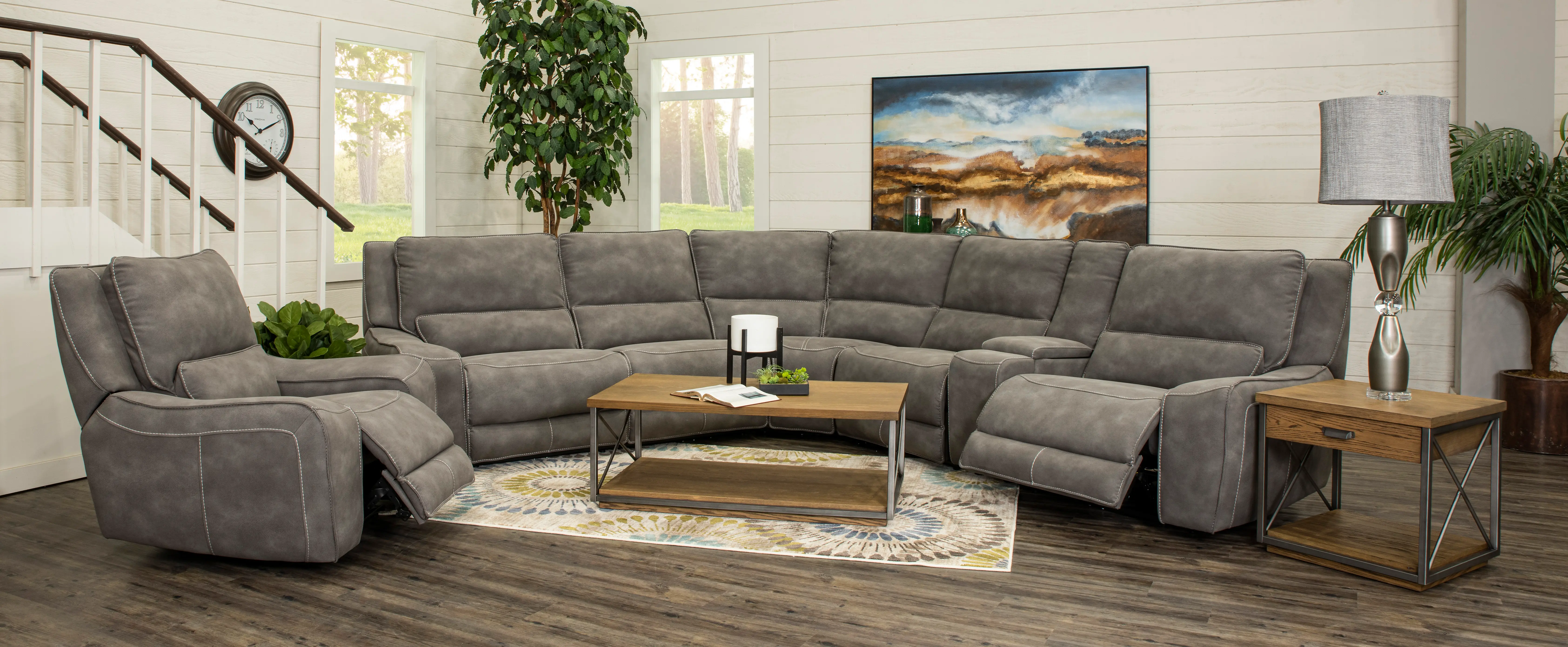Sauvage Charcoal Gray 6 Piece Power Reclining Sectional-2