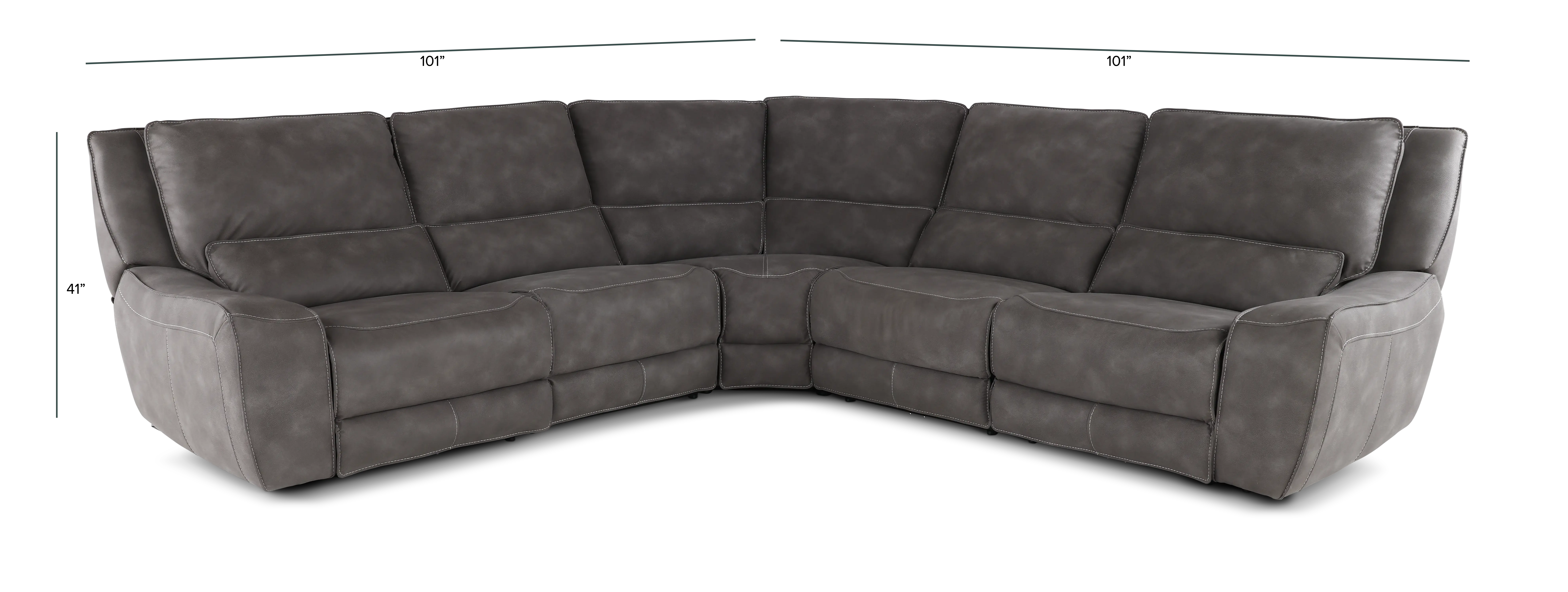 Sauvage Charcoal Gray 5 Piece Power Reclining Sectional-3