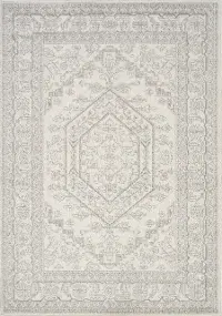 8 x 11 Large Elegant White Faded Area Rug - Focus
