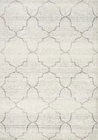 8 x 11 Large Ogee White and Gray Area Rug - Focus