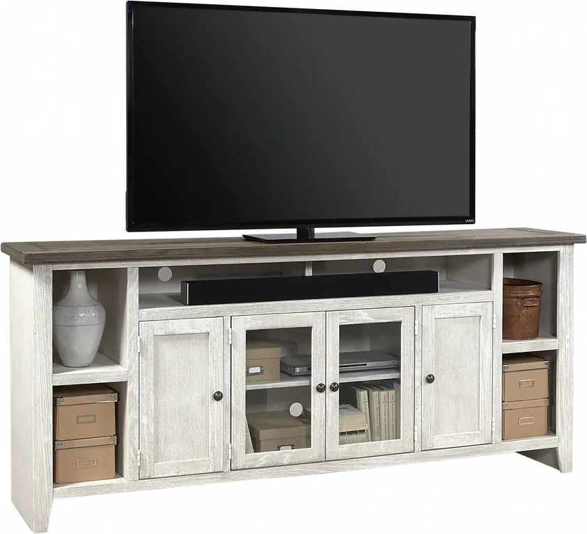 Eastport Rustic White 84  TV Stand-2